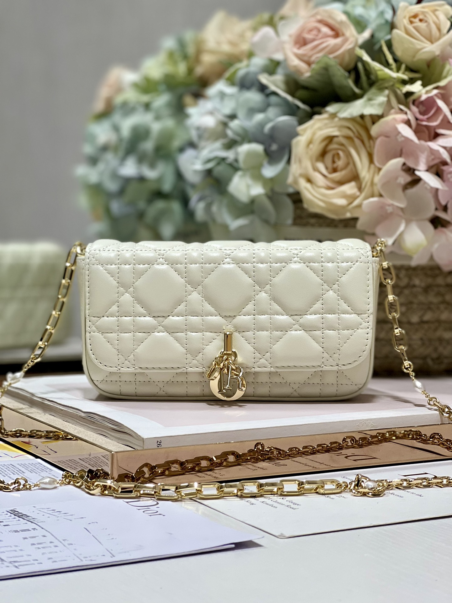 Christian Dior Mini Miss Dior Bag White/ Black/ Blue/ Light Purple For Women 7 in/18.cm