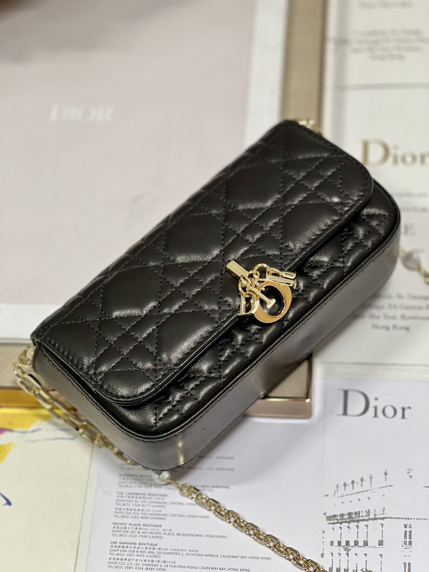 Christian Dior Mini Miss Dior Bag White/ Black/ Blue/ Light Purple For Women 7 in/18.cm
