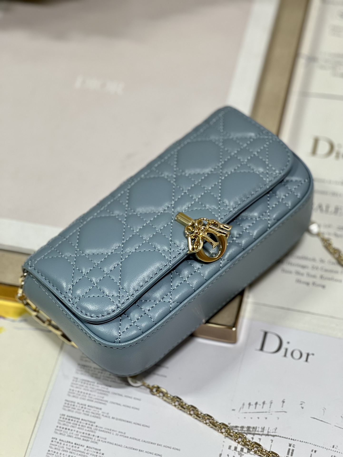 Christian Dior Mini Miss Dior Bag White/ Black/ Blue/ Light Purple For Women 7 in/18.cm