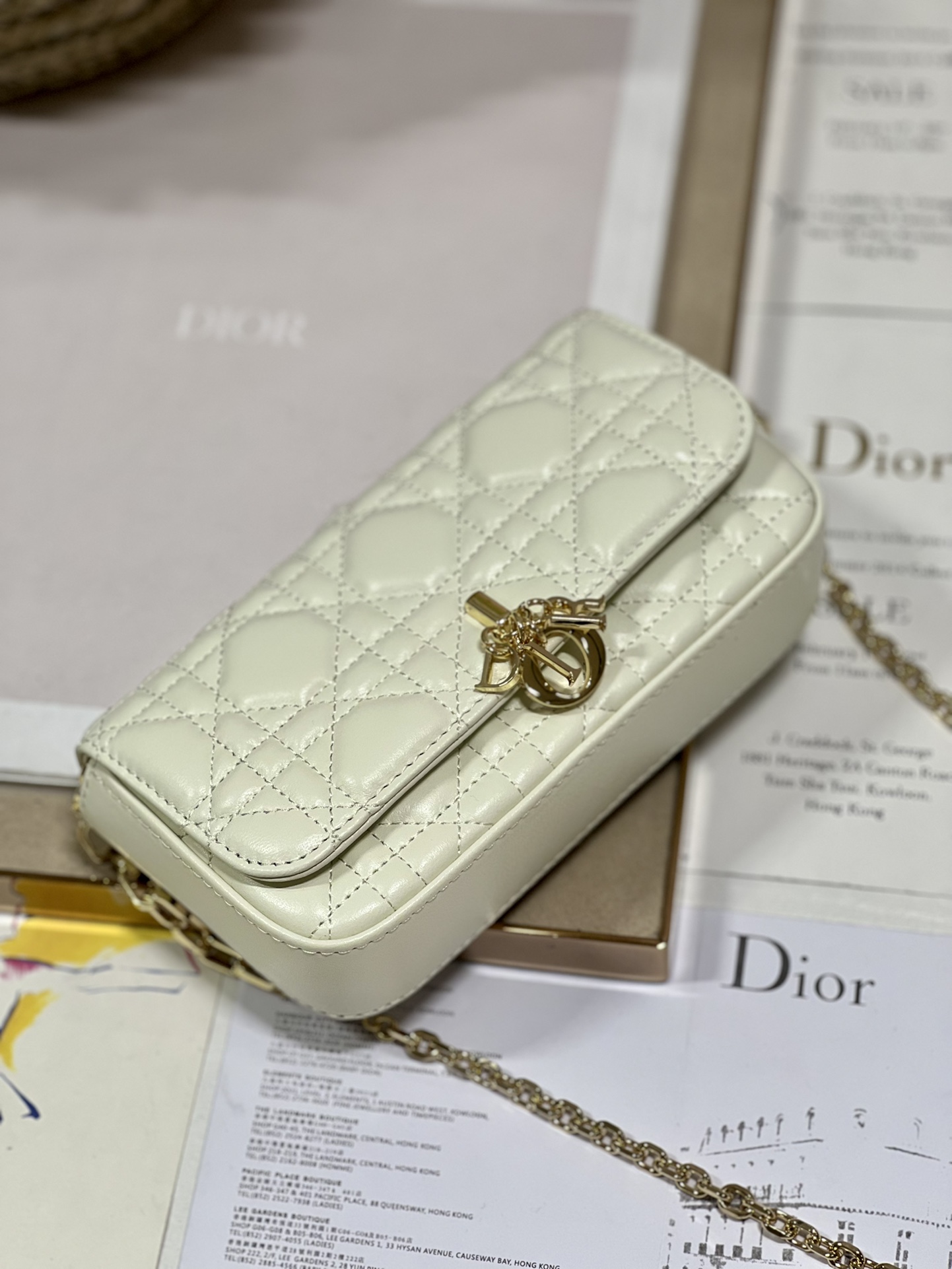 Christian Dior Mini Miss Dior Bag White/ Black/ Blue/ Light Purple For Women 7 in/18.cm
