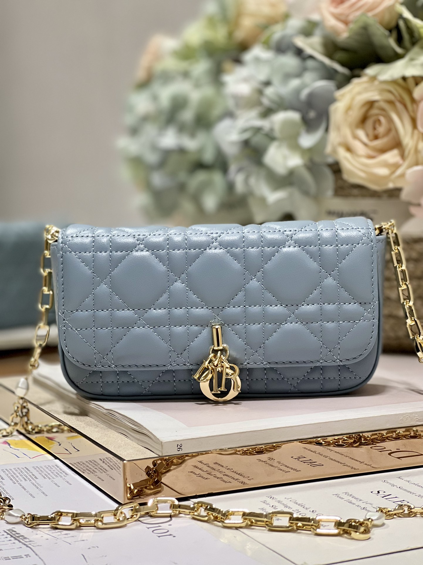 Christian Dior Mini Miss Dior Bag White/ Black/ Blue/ Light Purple For Women 7 in/18.cm