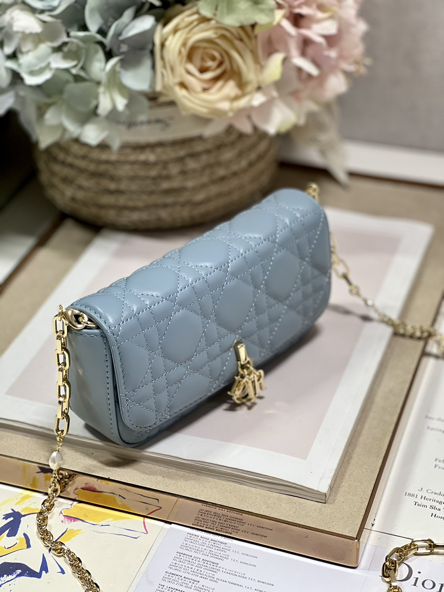 Christian Dior Mini Miss Dior Bag White/ Black/ Blue/ Light Purple For Women 7 in/18.cm