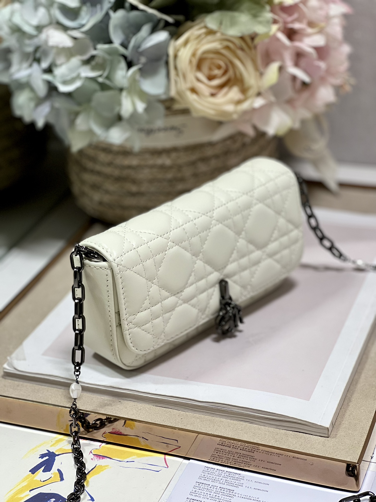 Christian Dior Mini Miss Dior Bag White/ Black For Women 7 in/ 18.5cm