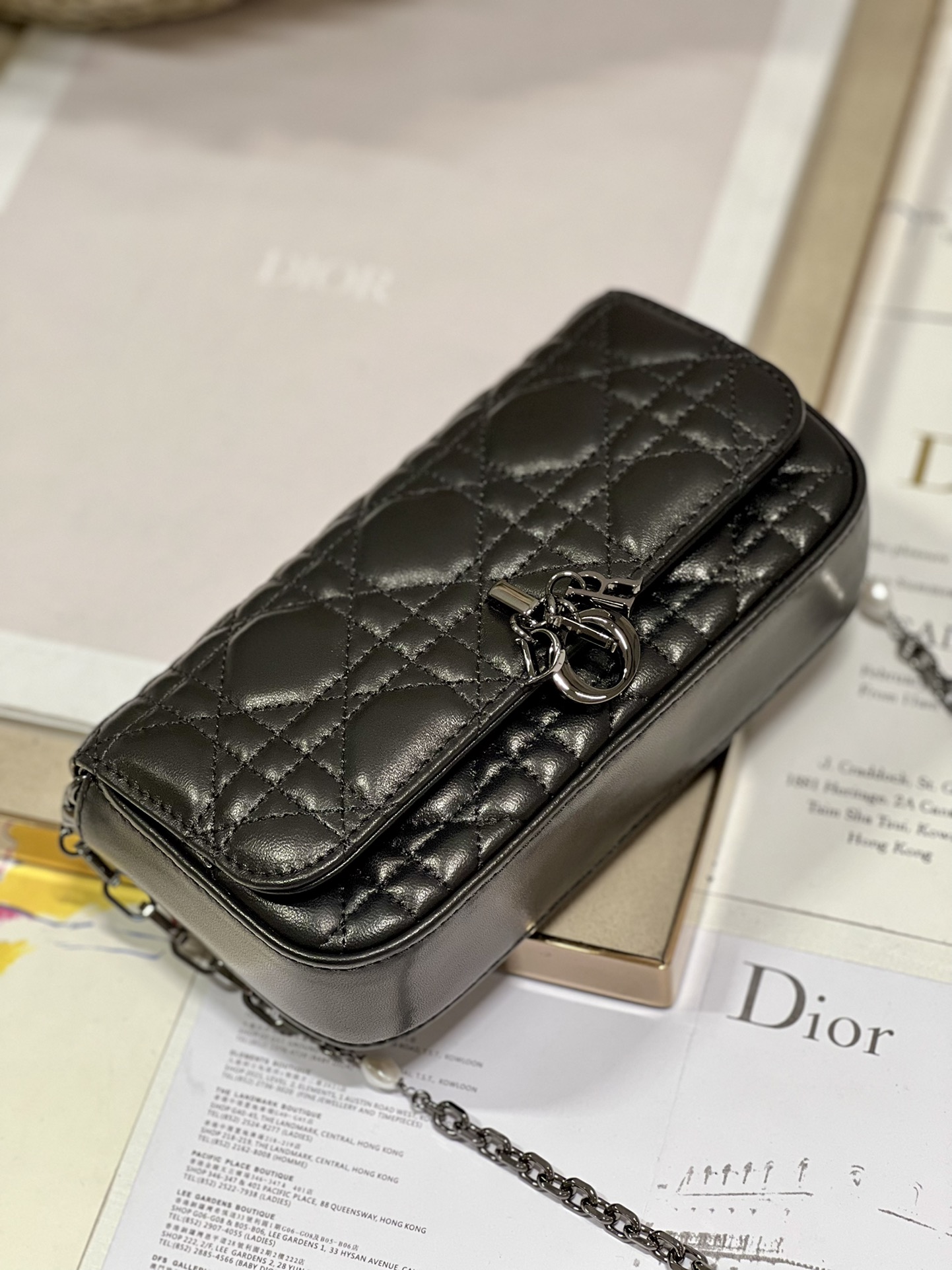 Christian Dior Mini Miss Dior Bag White/ Black For Women 7 in/ 18.5cm