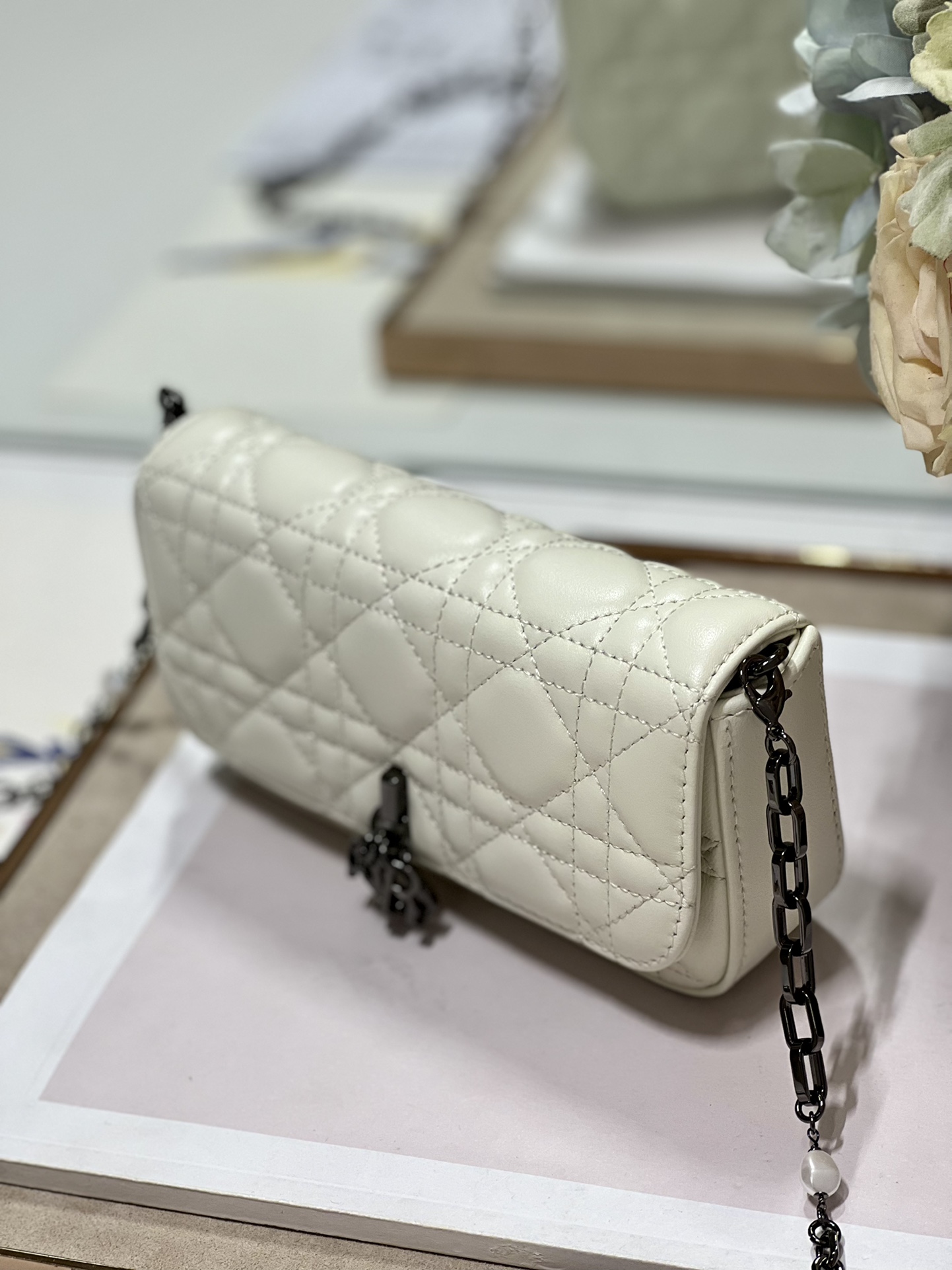 Christian Dior Mini Miss Dior Bag White/ Black For Women 7 in/ 18.5cm