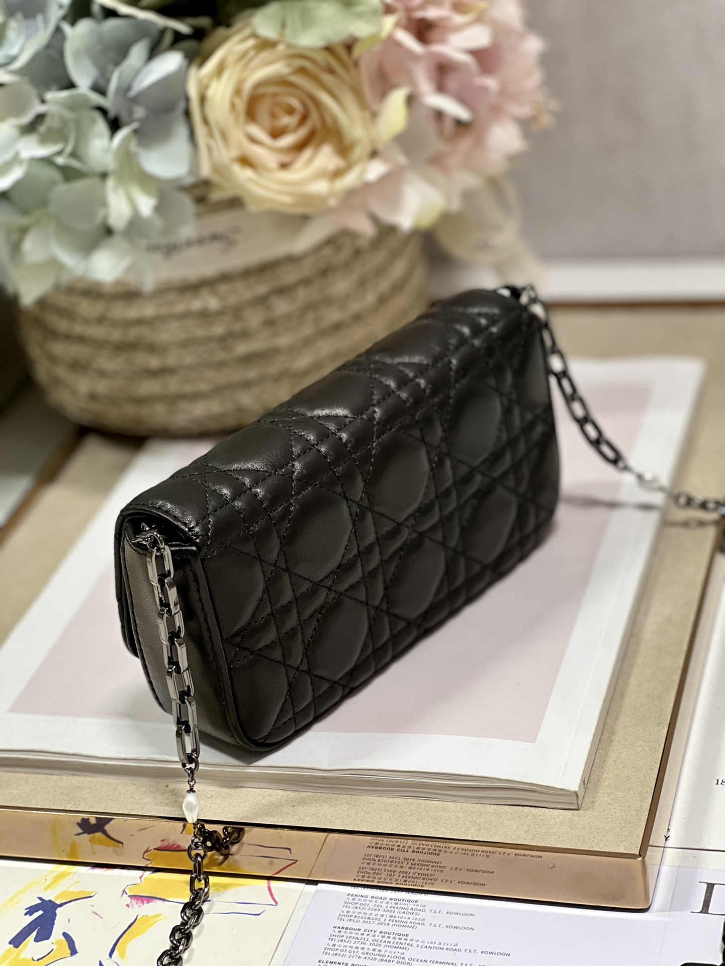 Christian Dior Mini Miss Dior Bag White/ Black For Women 7 in/ 18.5cm