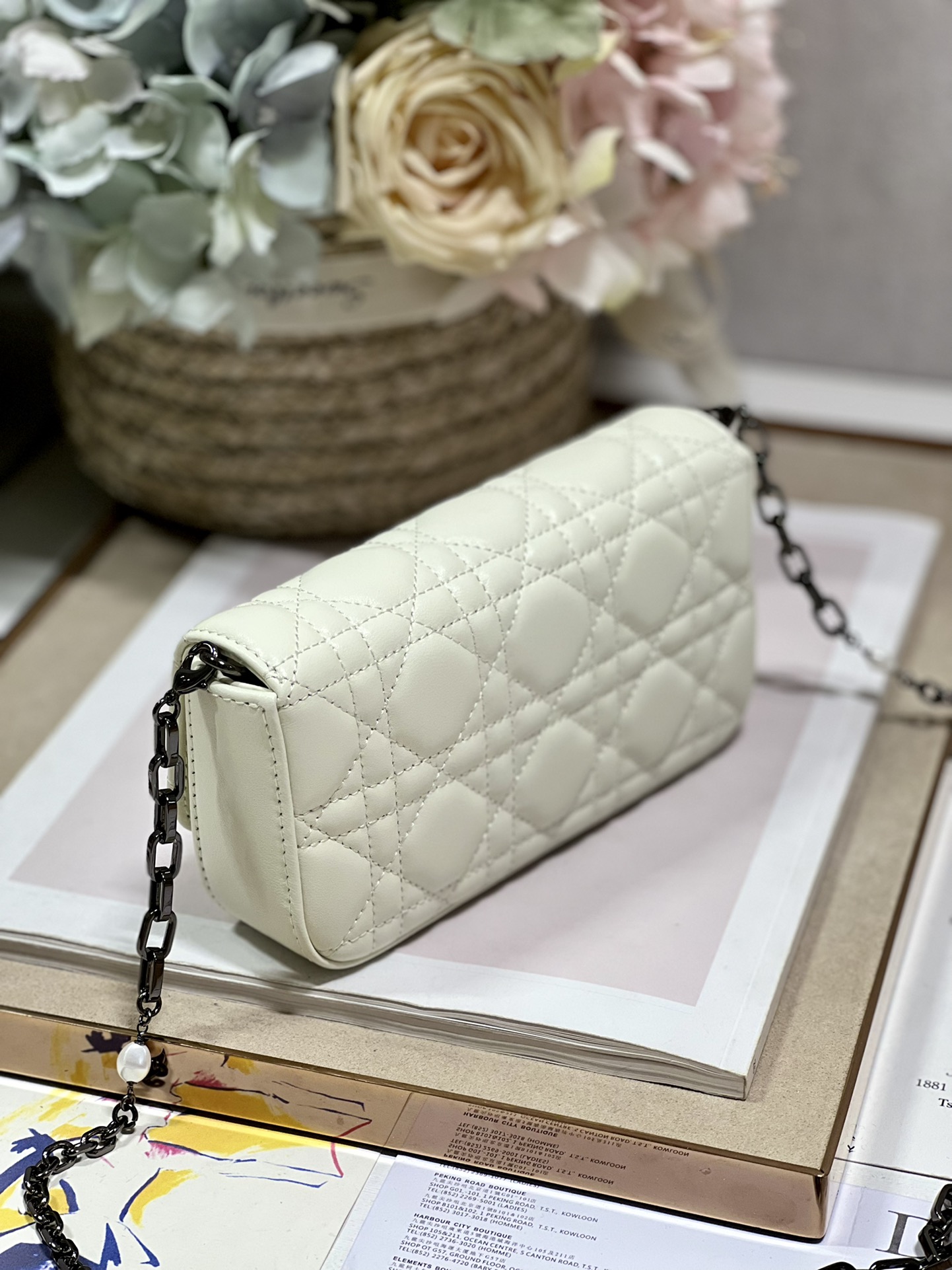 Christian Dior Mini Miss Dior Bag White/ Black For Women 7 in/ 18.5cm