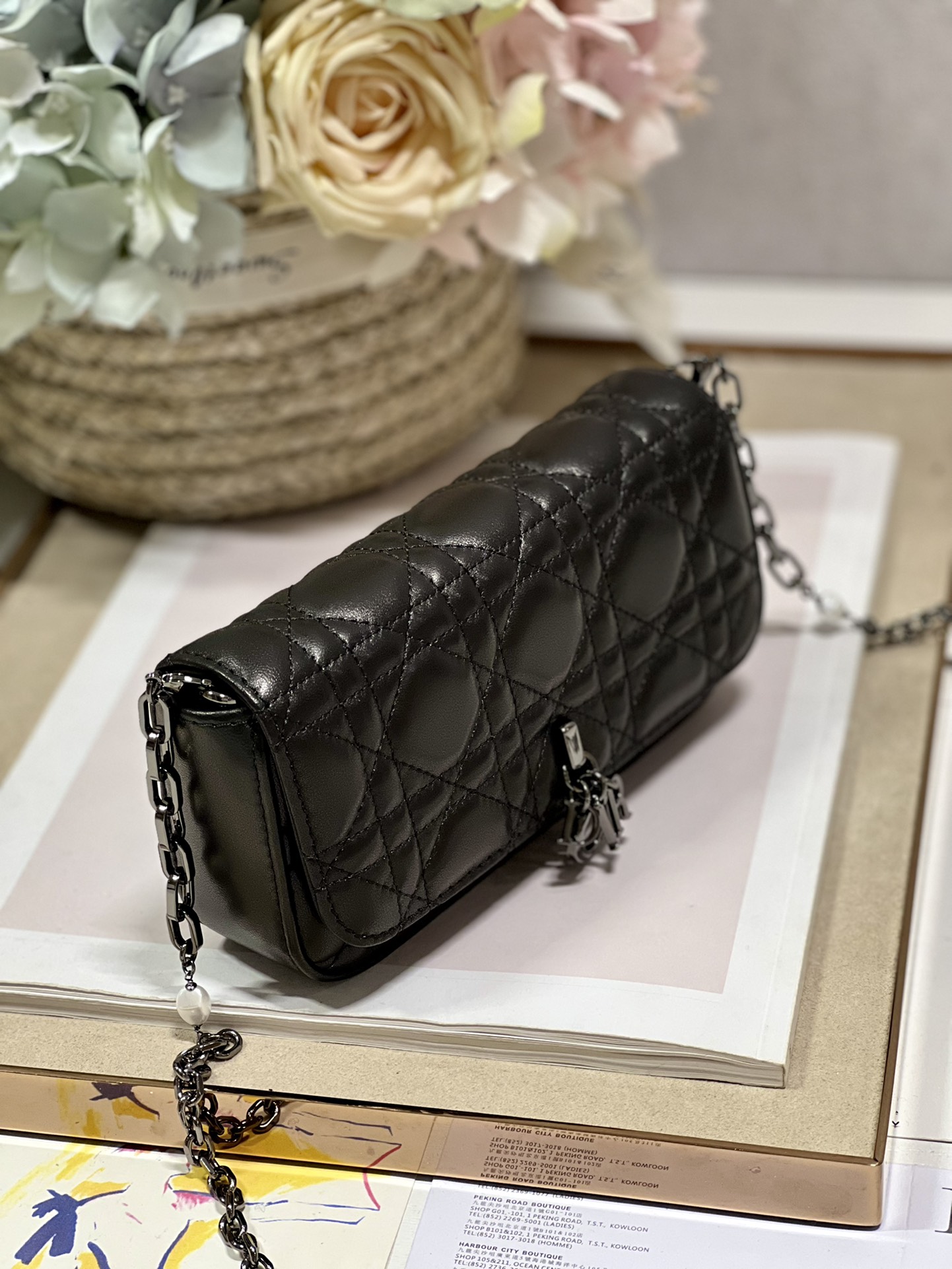 Christian Dior Mini Miss Dior Bag White/ Black For Women 7 in/ 18.5cm