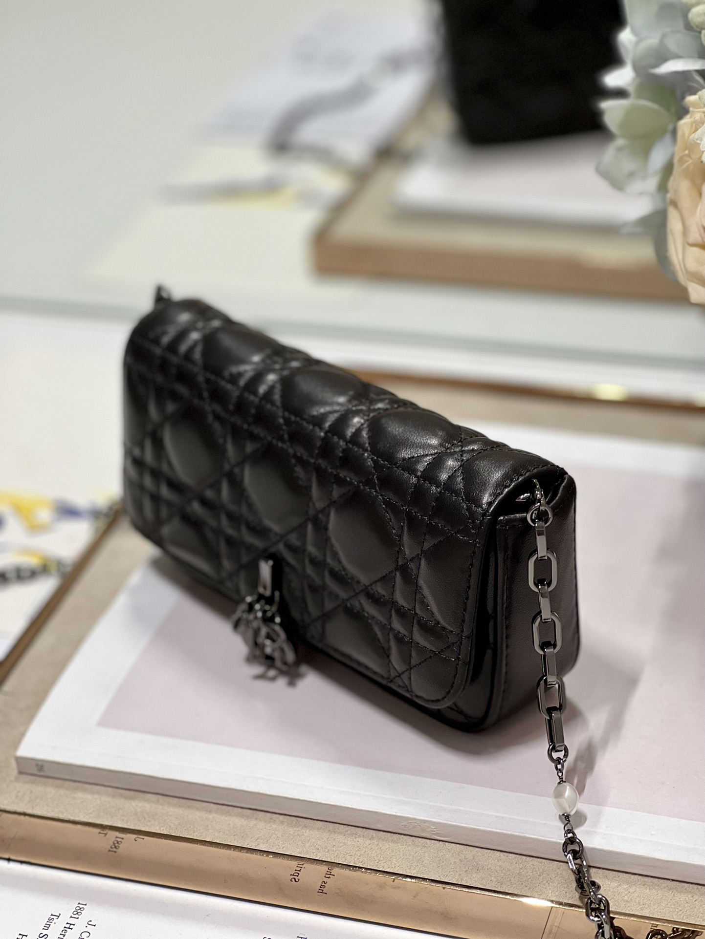 Christian Dior Mini Miss Dior Bag White/ Black For Women 7 in/ 18.5cm