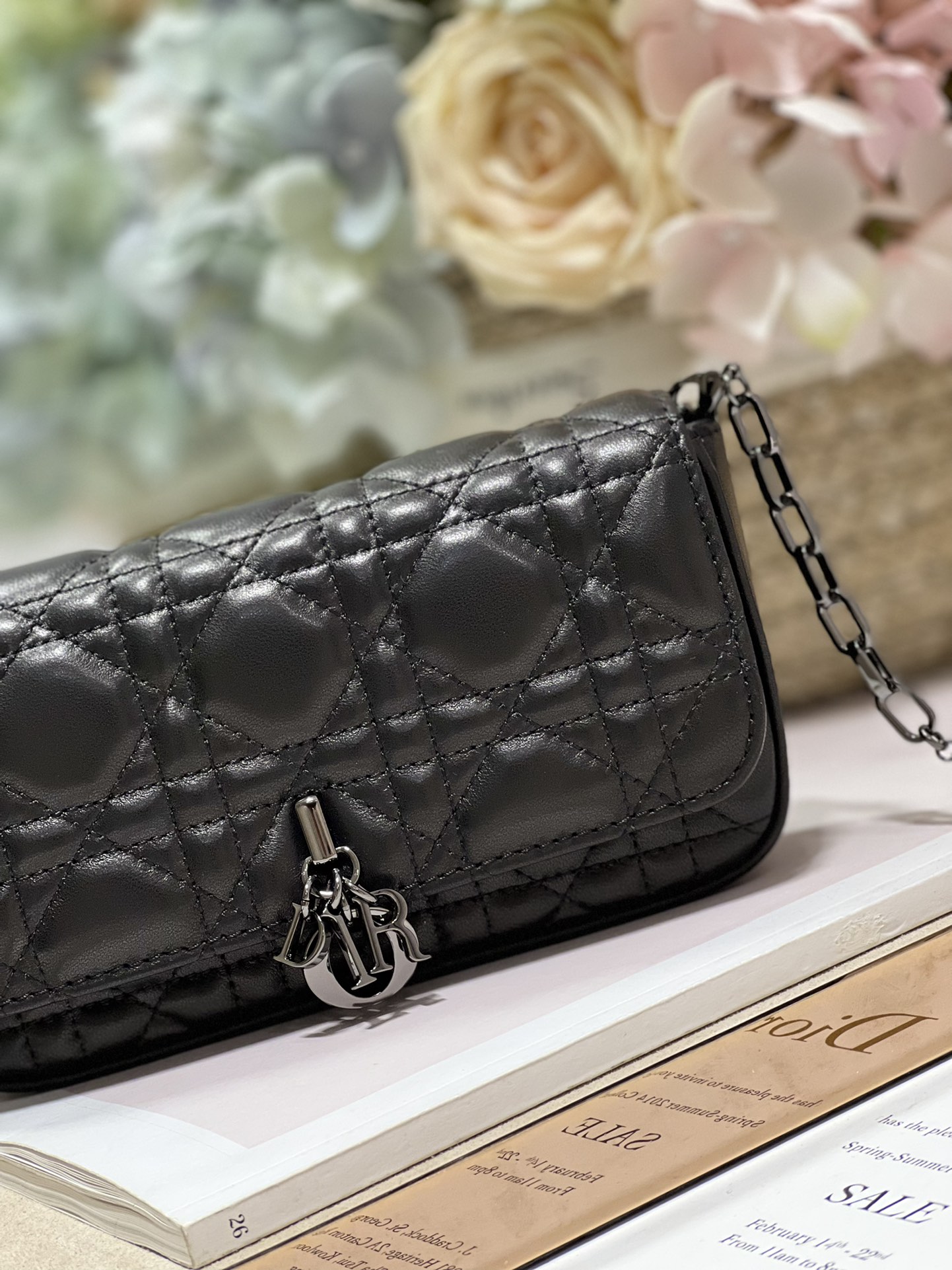 Christian Dior Mini Miss Dior Bag White/ Black For Women 7 in/ 18.5cm