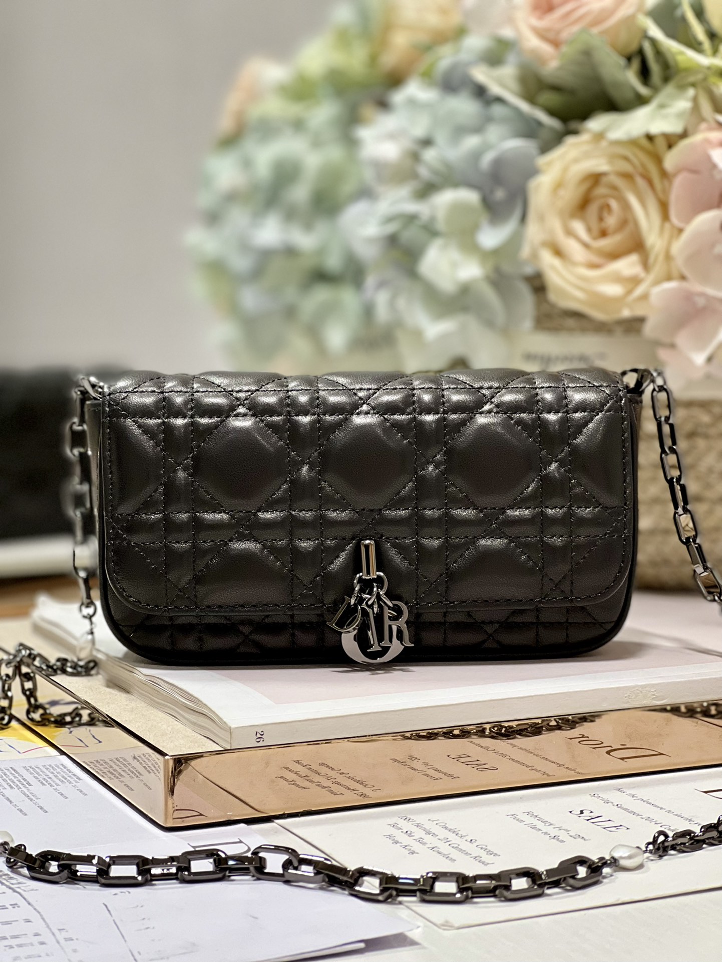 Christian Dior Mini Miss Dior Bag White/ Black For Women 7 in/ 18.5cm