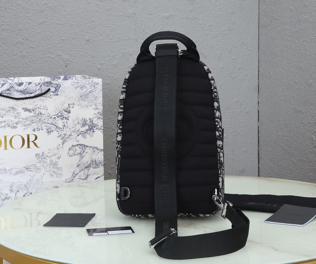 Christian Dior Mini Rider Sling Bag Black And White For Men 12.5 in/32 cm