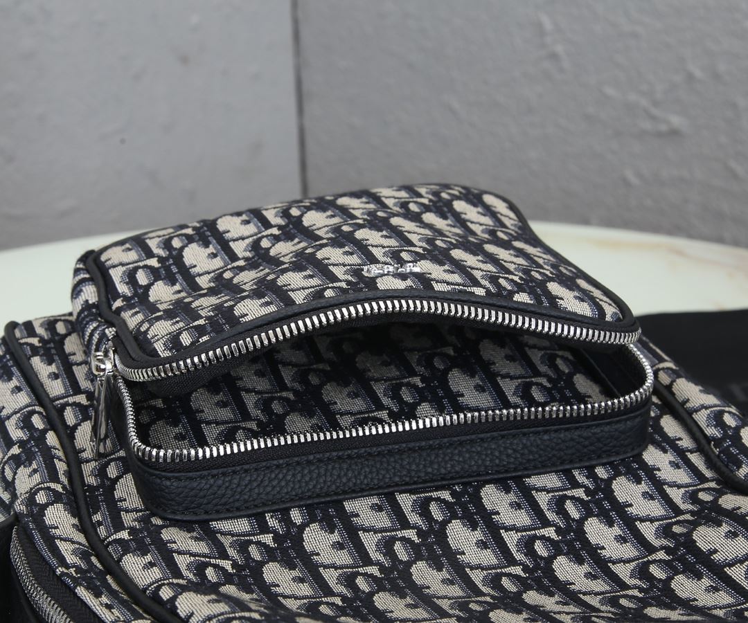 Christian Dior Mini Rider Sling Bag Black And White For Men 12.5 in/32 cm