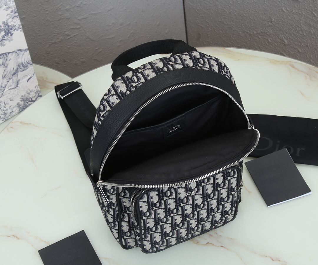 Christian Dior Mini Rider Sling Bag Black And White For Men 12.5 in/32 cm