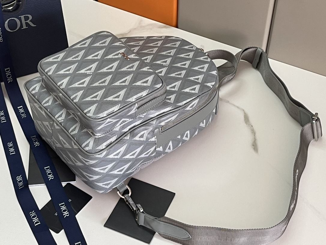 Christian Dior Mini Rider Sling Bag Grey/Black For Men 12.5 in/32 cm 1ESBO038CDP_H42E