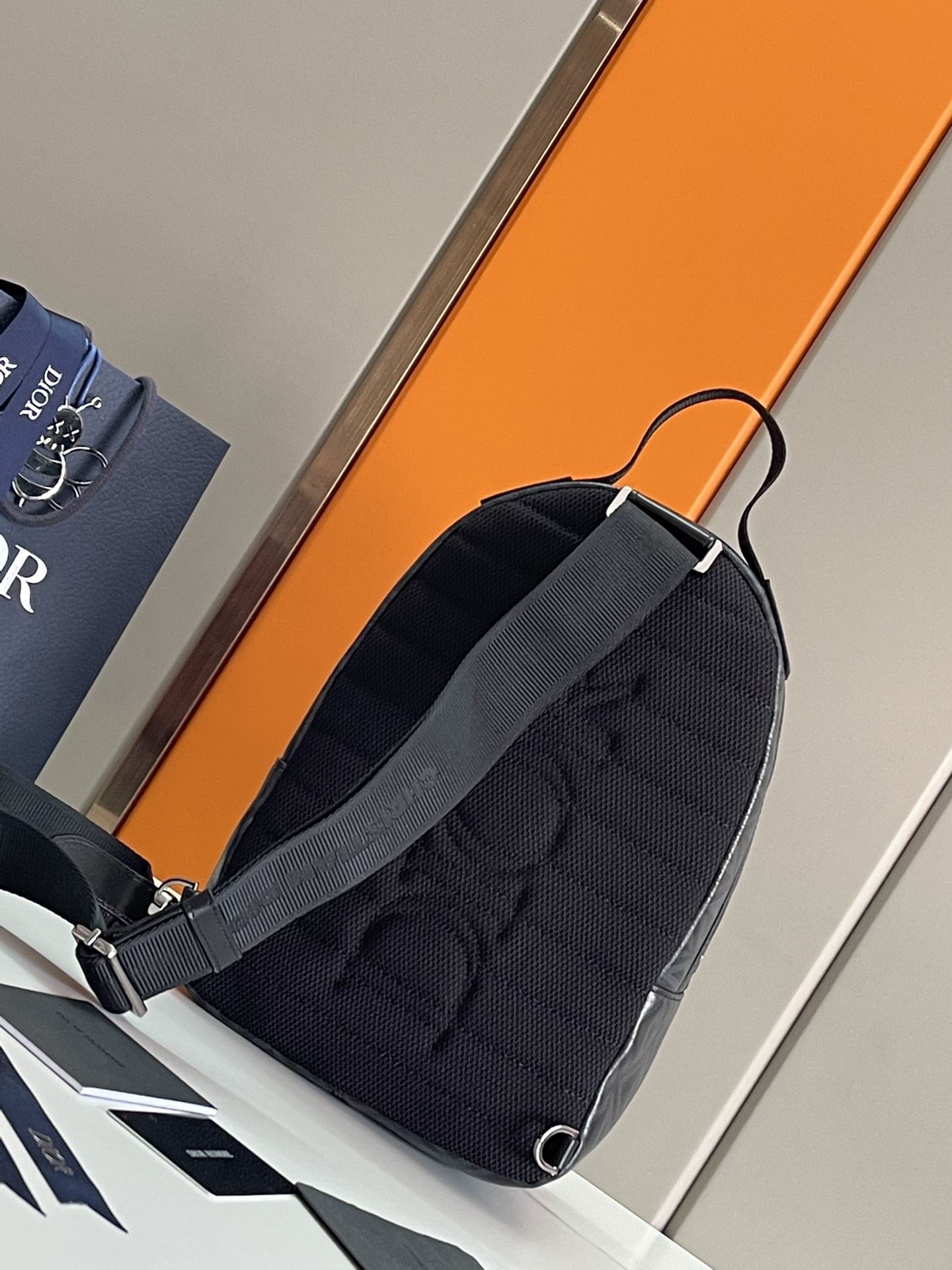 Christian Dior Mini Rider Sling Bag Grey/Black For Men 12.5 in/32 cm 1ESBO038CDP_H42E