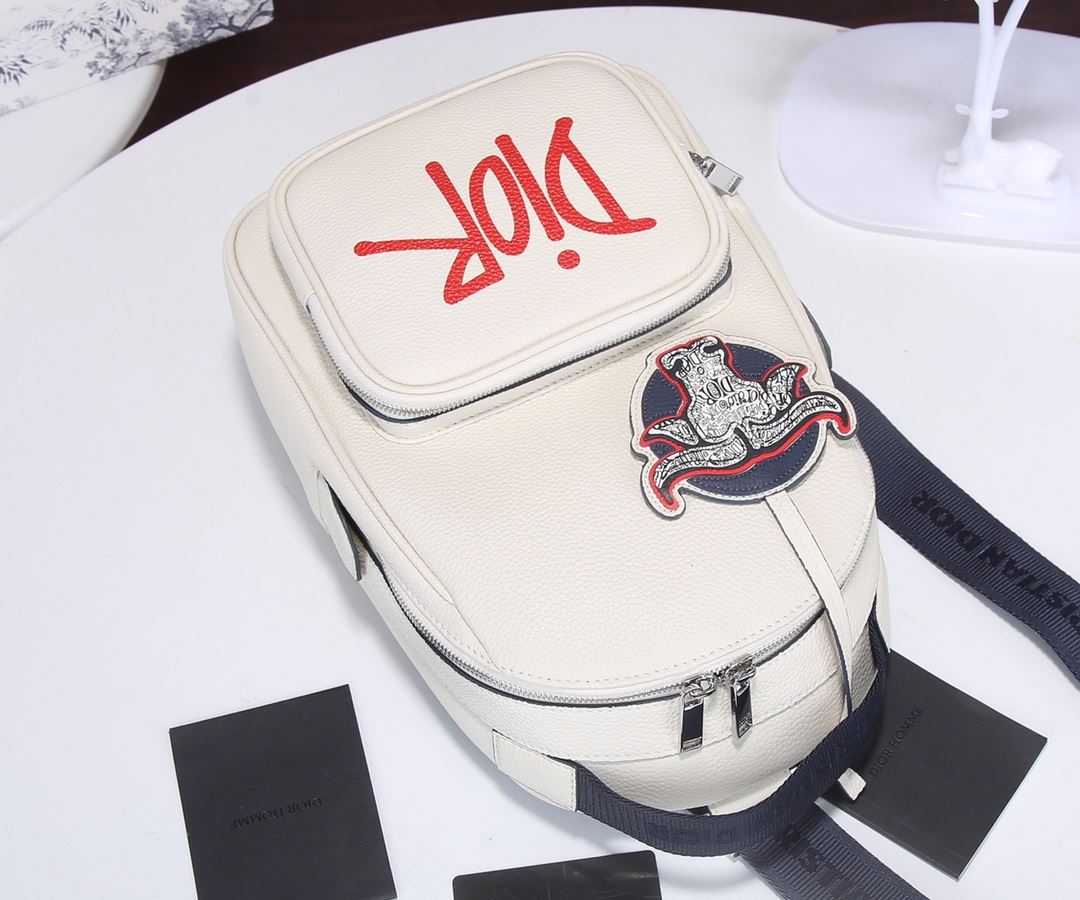 Christian Dior Mini Rider Sling Bag White/Black For Men 12.5 in/32 cm