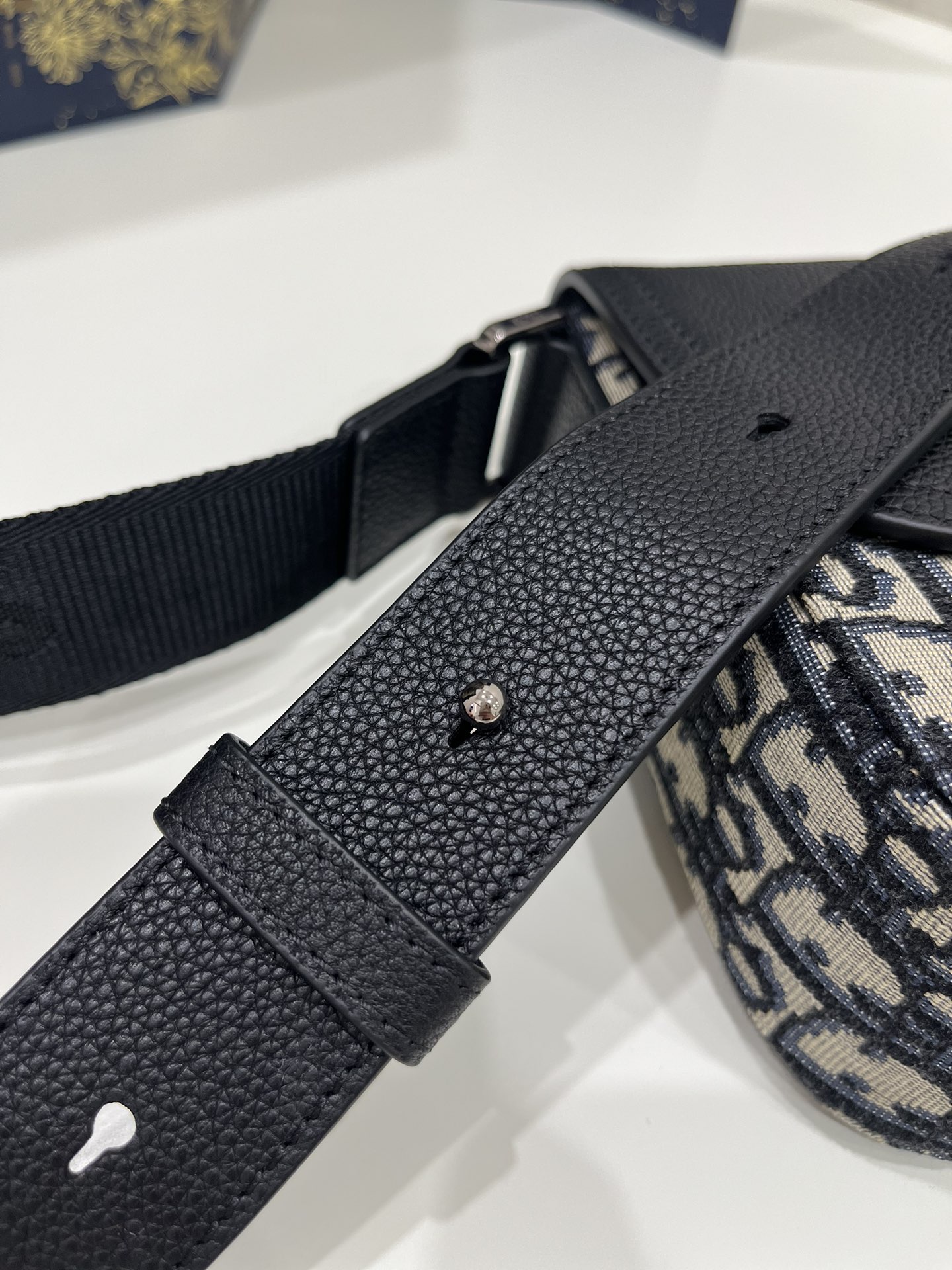 Christian Dior Mini Saddle Bag With Strap Black For Women 9in/23cm 1ADPO049YKS_H27E