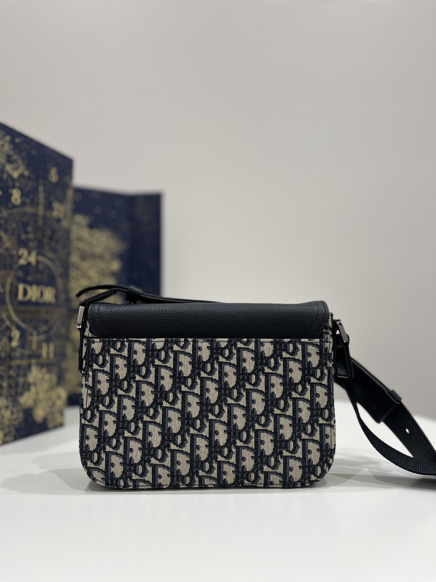Christian Dior Mini Saddle Bag With Strap Black For Women 9in/23cm 1ADPO049YKS_H27E