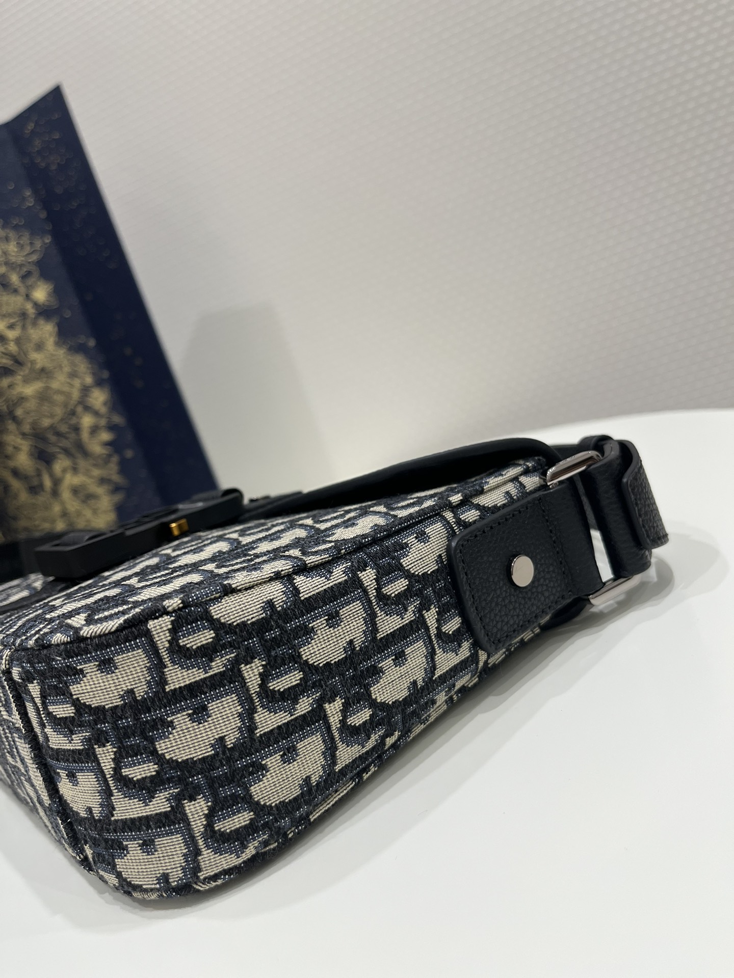 Christian Dior Mini Saddle Bag With Strap Black For Women 9in/23cm 1ADPO049YKS_H27E