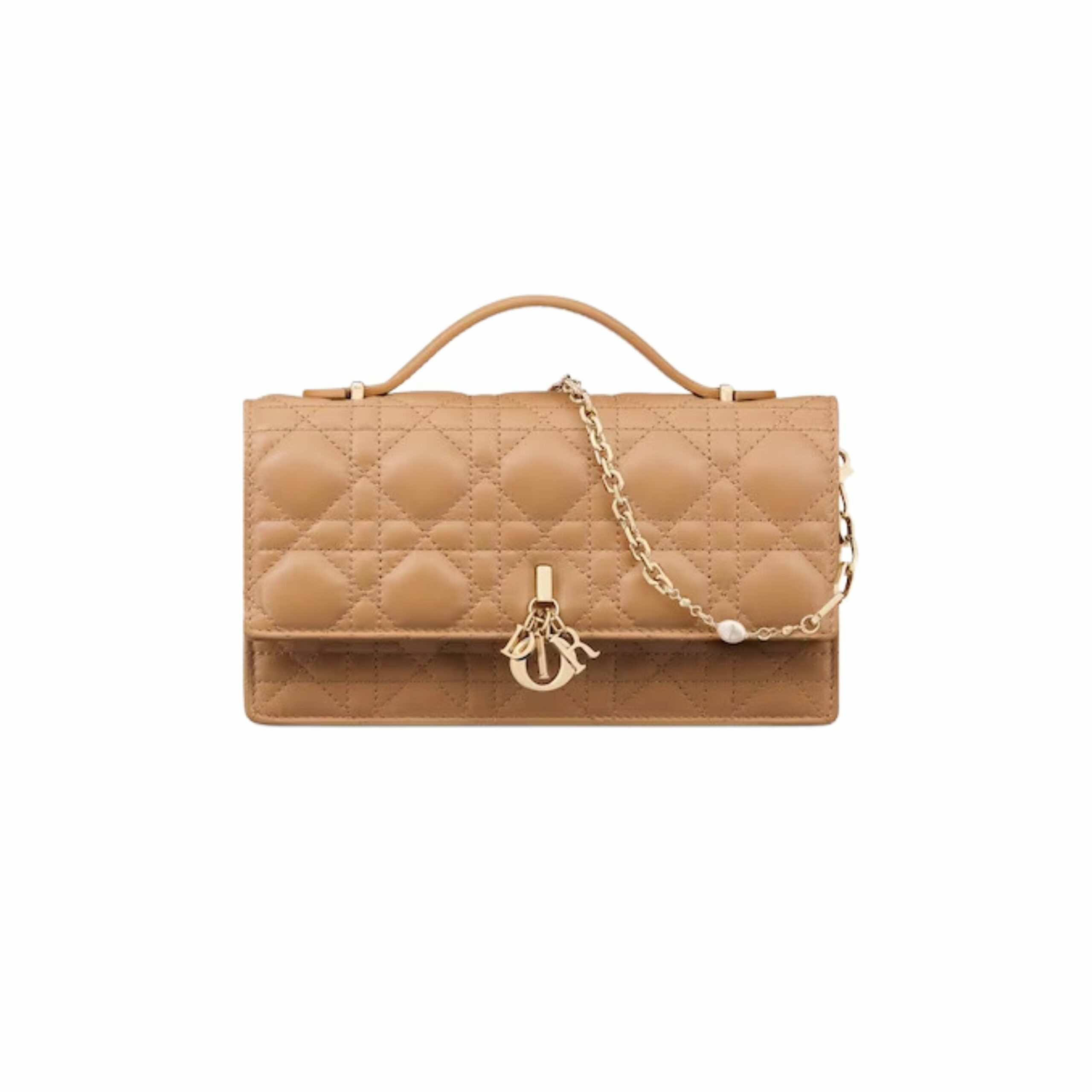 Christian Dior Miss Dior Mini Medium Tan Bag For Women 8.5 Inches/ 21 Cm