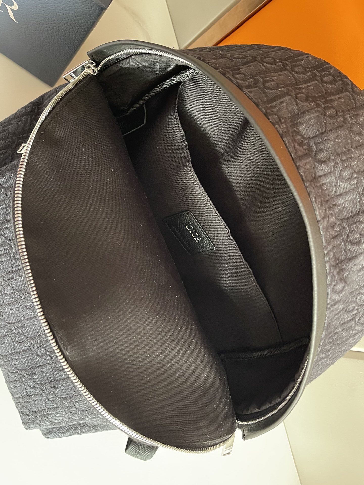 Christian Dior Oblique Jacquard Rider Backpack Black For Men 16.5 in/42 cm