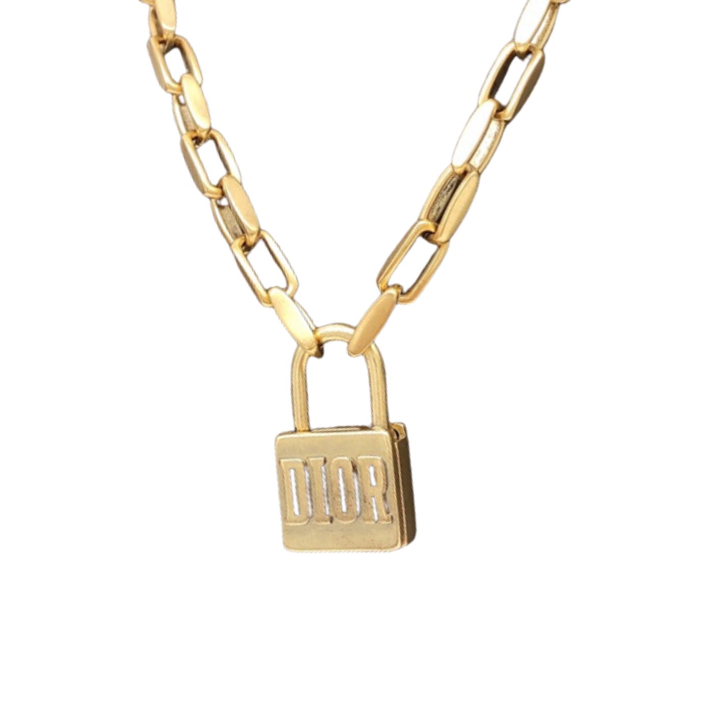 Christian Dior Pin Buckle Necklace Gold For Women
