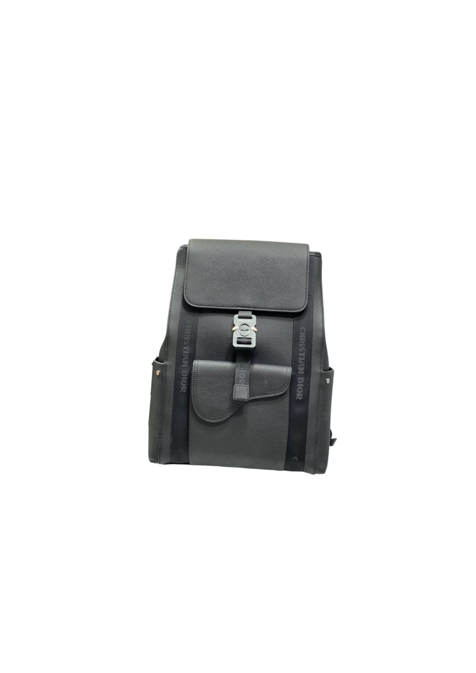 Christian Dior Saddle Backpack Black For Men 16.1 in/41 cm