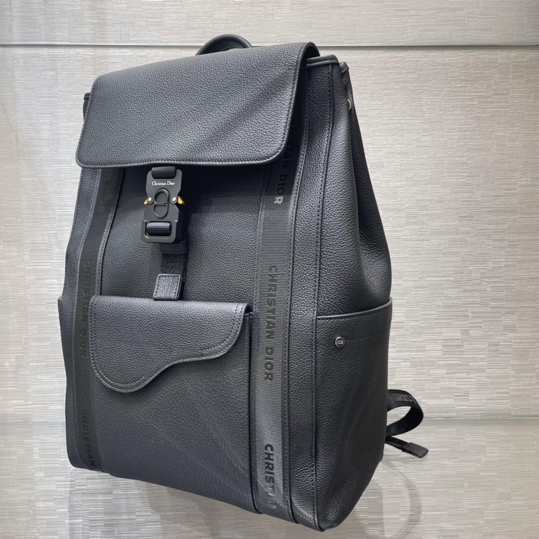 Christian Dior Saddle Backpack Black For Men 17.7 in/45 cm