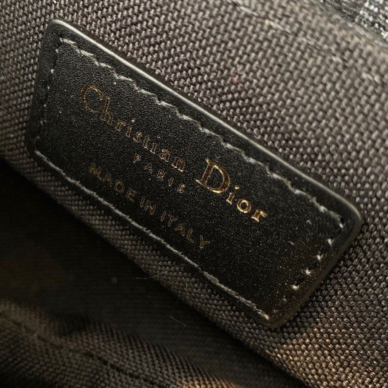 Christian Dior Saddle Bag Black Oblique Embroidered Canvas Gold Toned Hardware For Women 19.5cm/7.6in CD