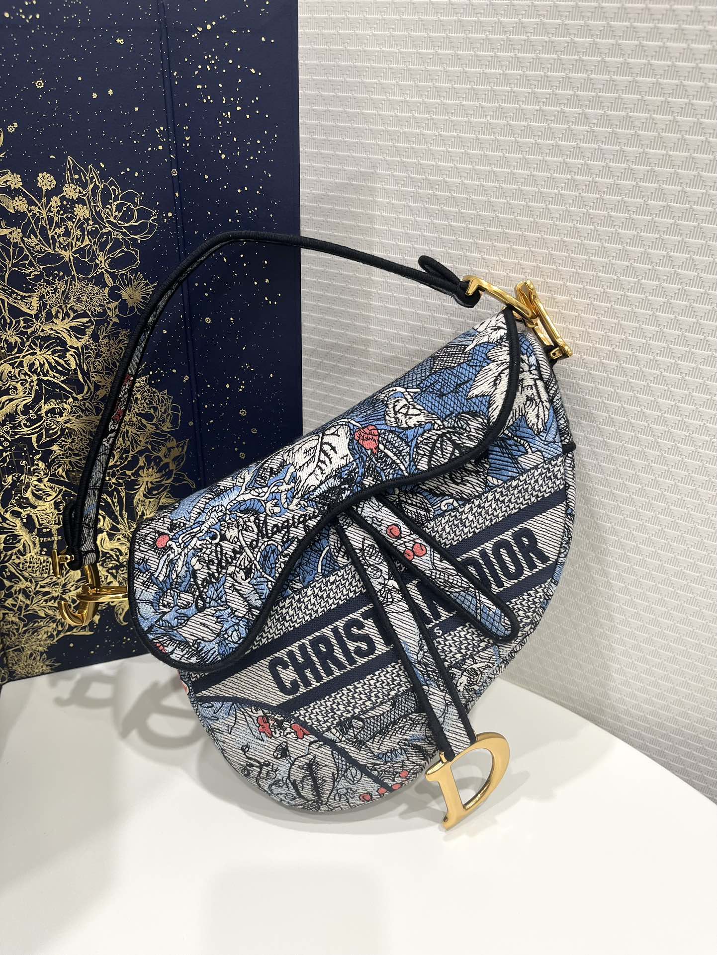 Christian Dior Saddle Bag Denim Multicolor For Women 10in/25.5 cmCRZI_M49E