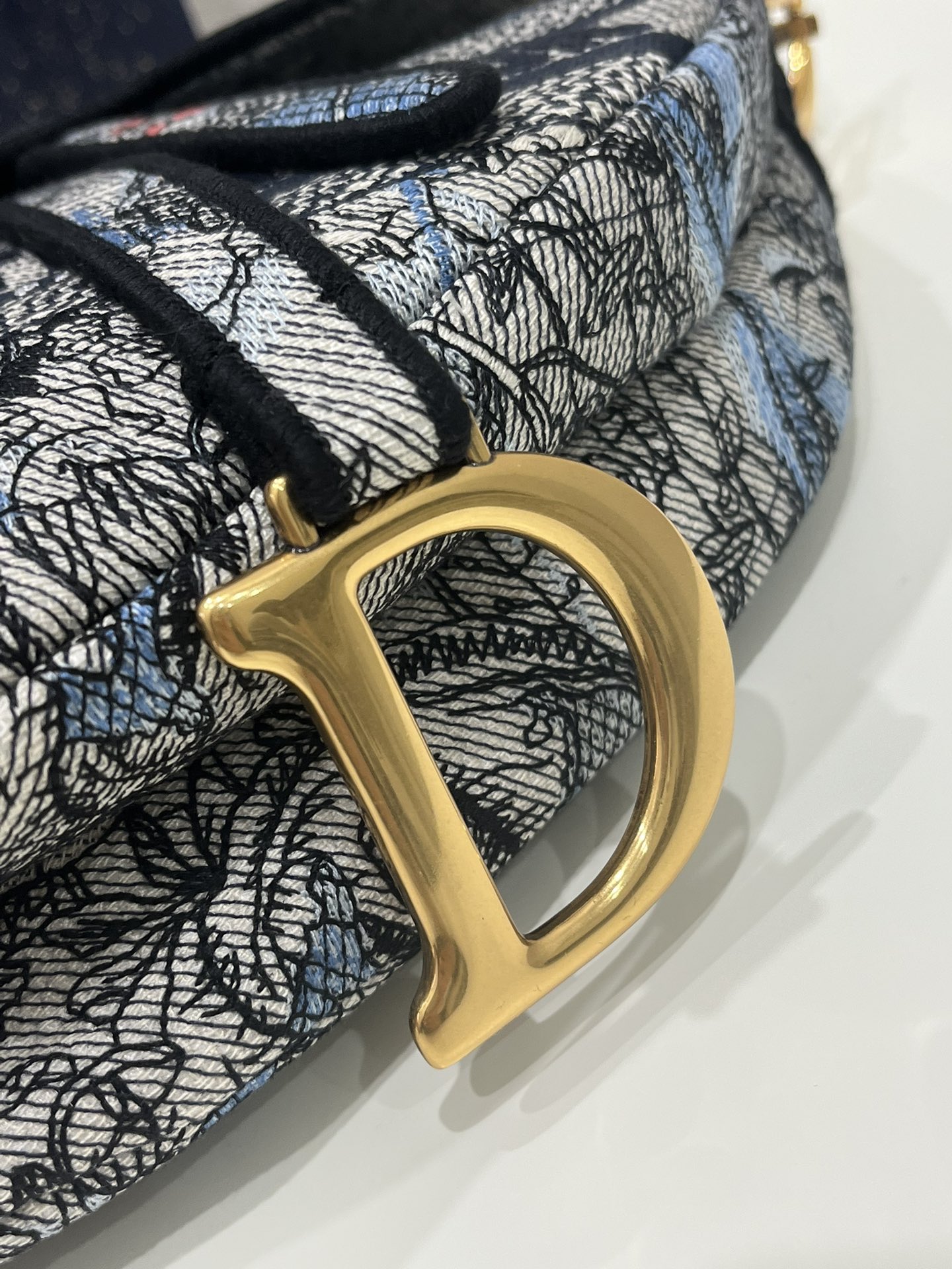 Christian Dior Saddle Bag Denim Multicolor For Women 10in/25.5 cmCRZI_M49E