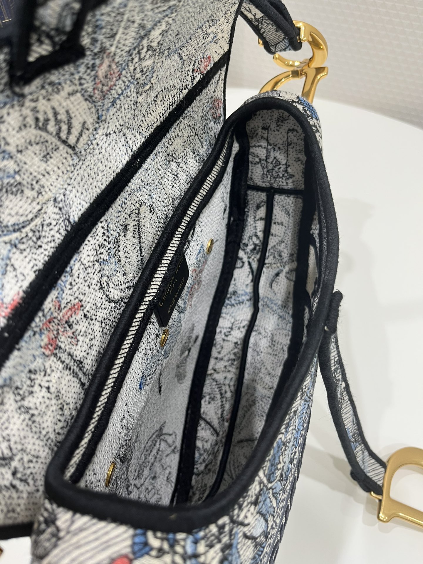 Christian Dior Saddle Bag Denim Multicolor For Women 10in/25.5 cmCRZI_M49E
