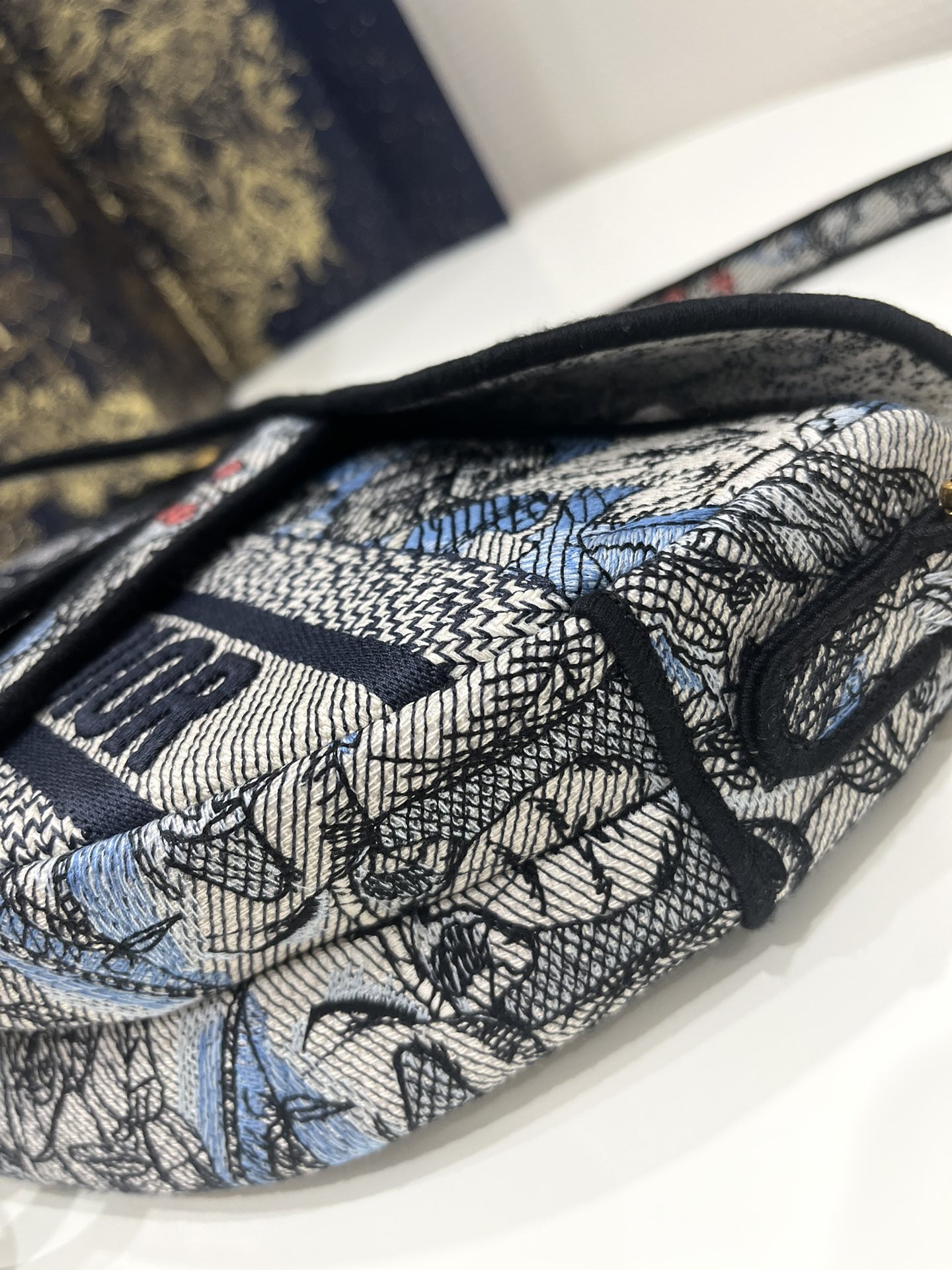 Christian Dior Saddle Bag Denim Multicolor For Women 10in/25.5 cmCRZI_M49E