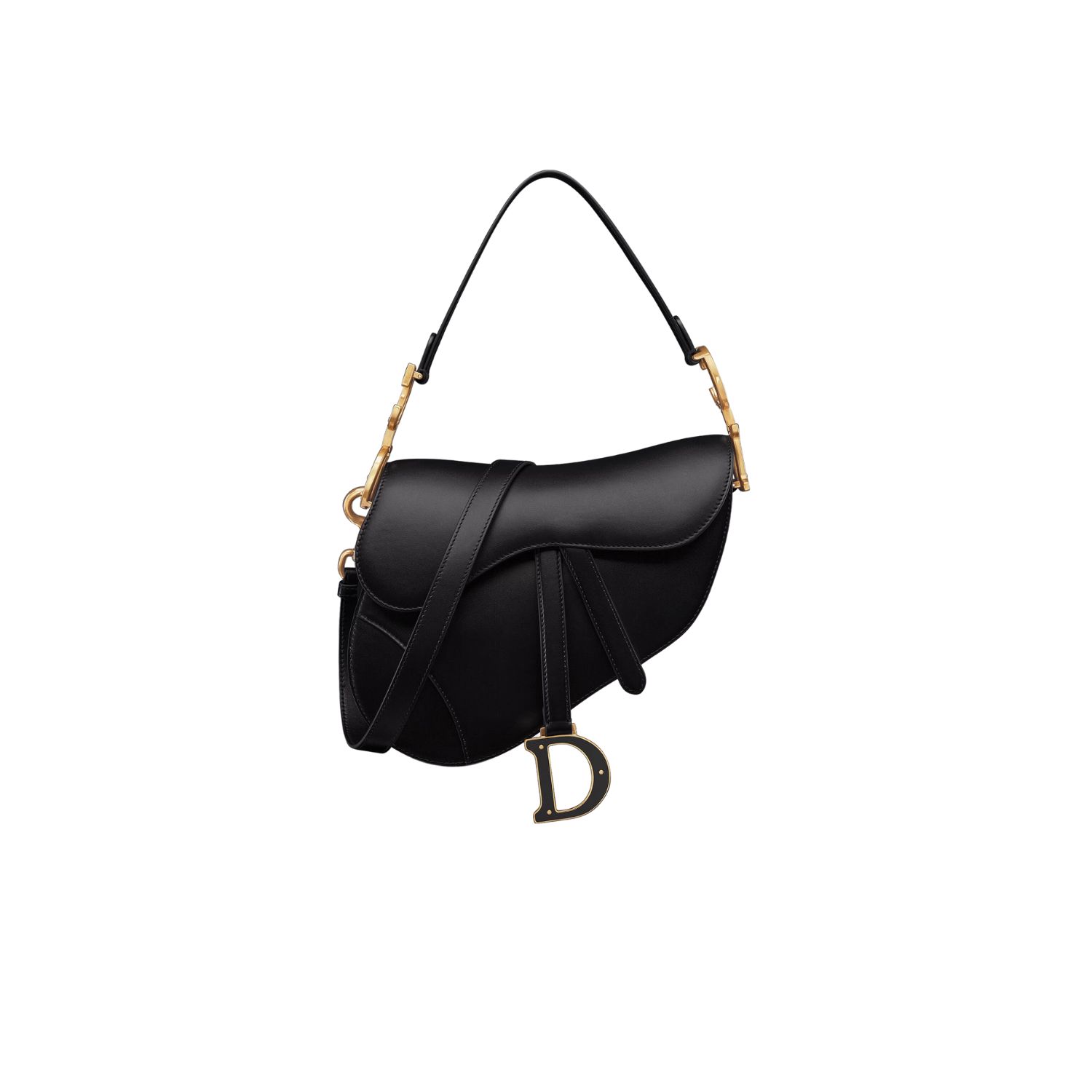Christian Dior Saddle Bag With Strap Black Smooth For WomenCWGC_M900 10in/25.4cm