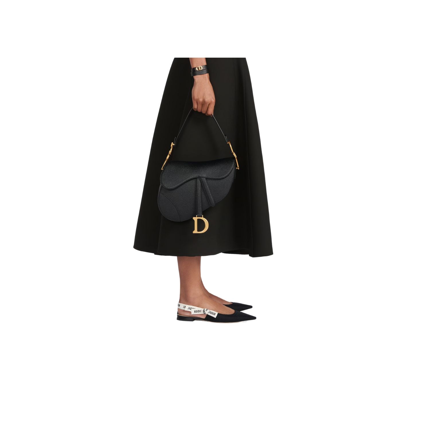 Christian Dior Saddle Bag With Strap Black Smooth For WomenCWGC_M900 10in/25.4cm