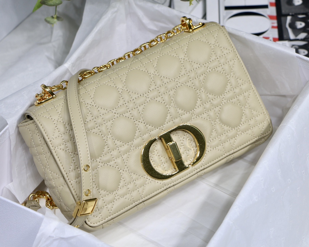 Christian Dior Small Caro Bag Light Yellow For Women 8in/20cm CDUWHC_M26Y