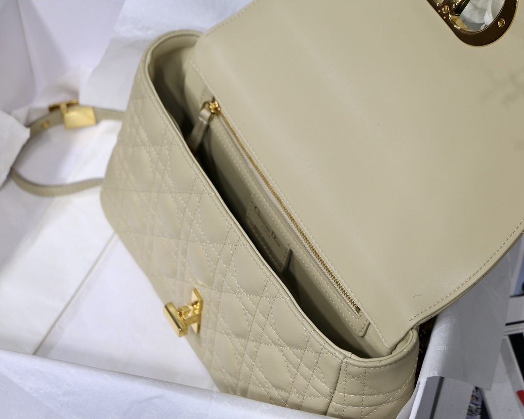 Christian Dior Small Caro Bag Light Yellow For Women 8in/20cm CDUWHC_M26Y