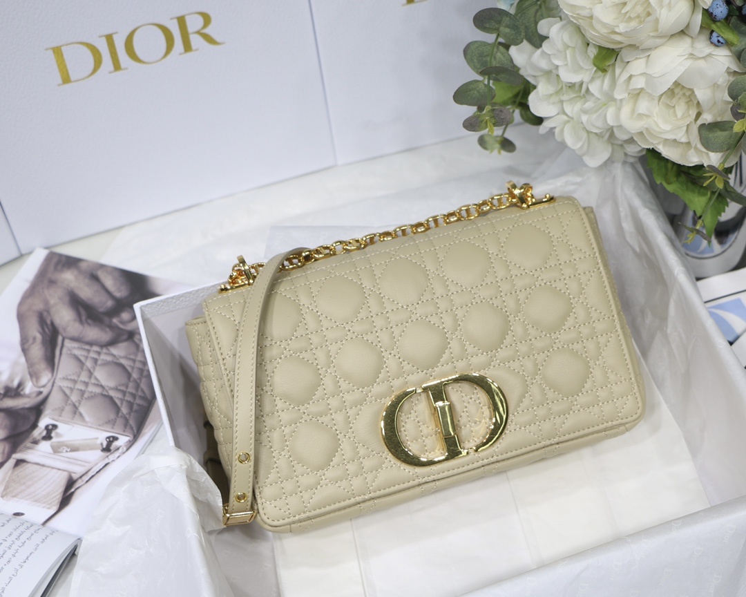 Christian Dior Small Caro Bag Light Yellow For Women 8in/20cm CDUWHC_M26Y