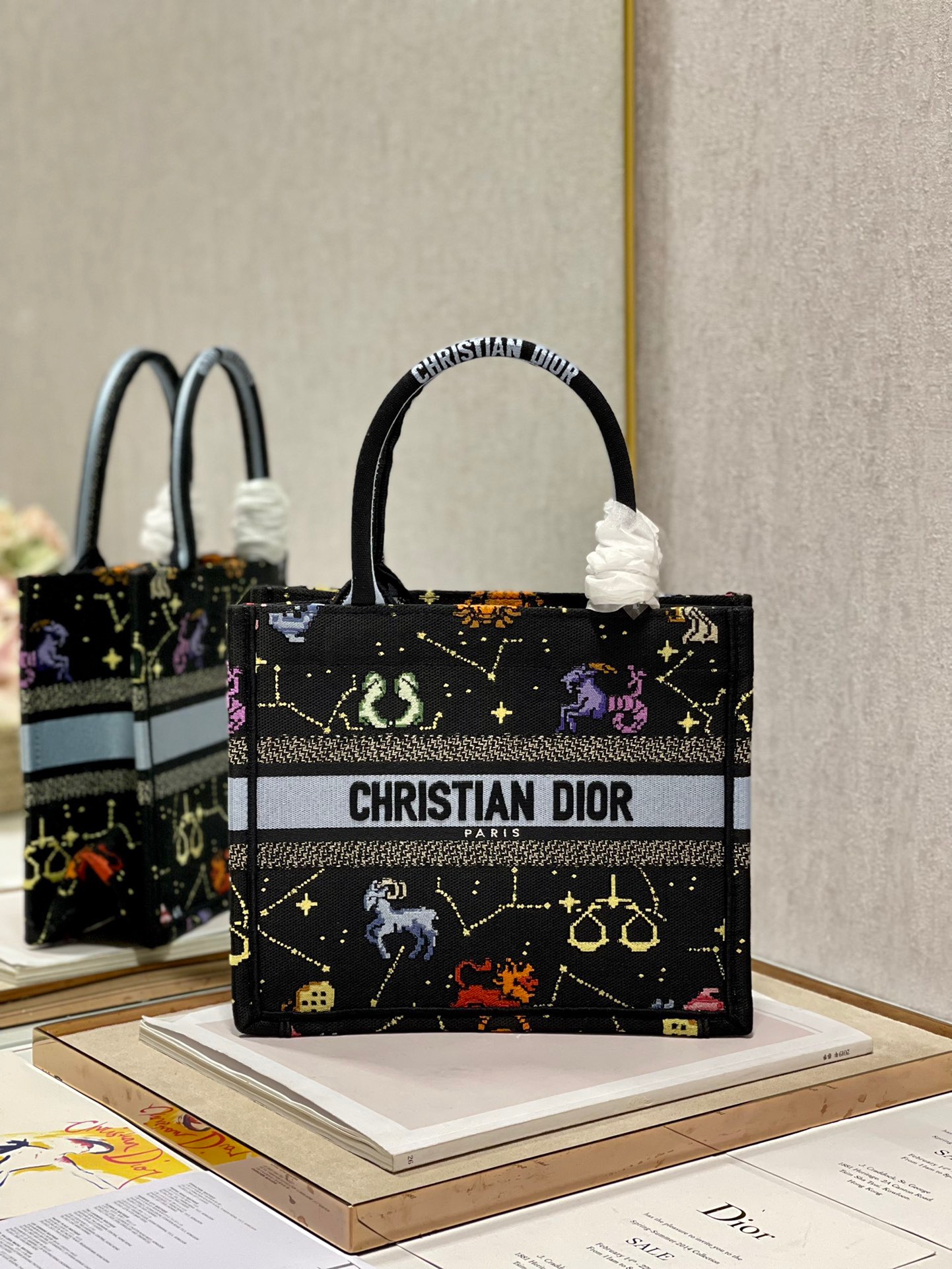 Christian Dior Small Dior Book Tote Black, For Women, Women’s Handbags 26.5cm/10.5in