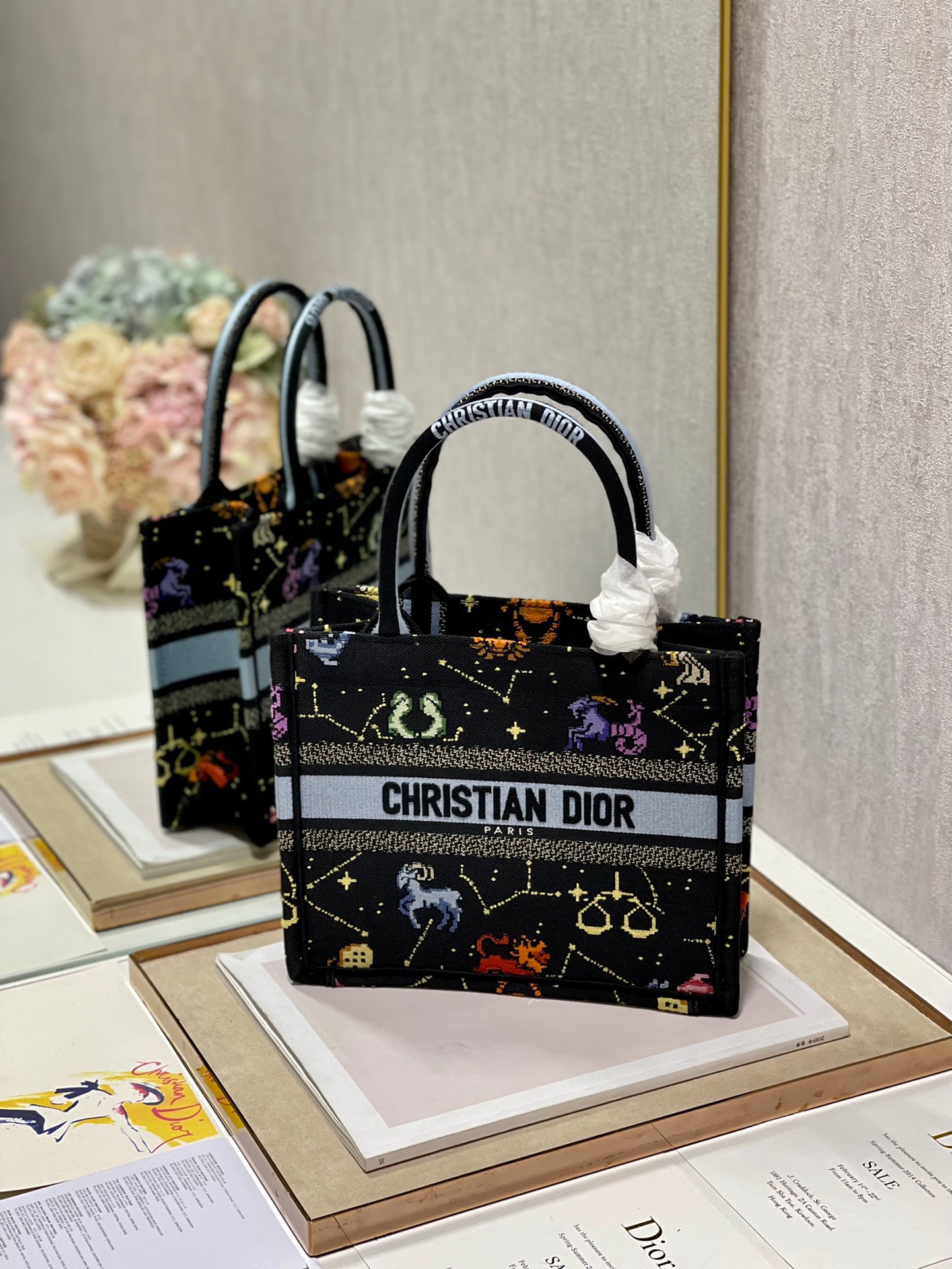 Christian Dior Small Dior Book Tote Black, For Women, Women’s Handbags 26.5cm/10.5in