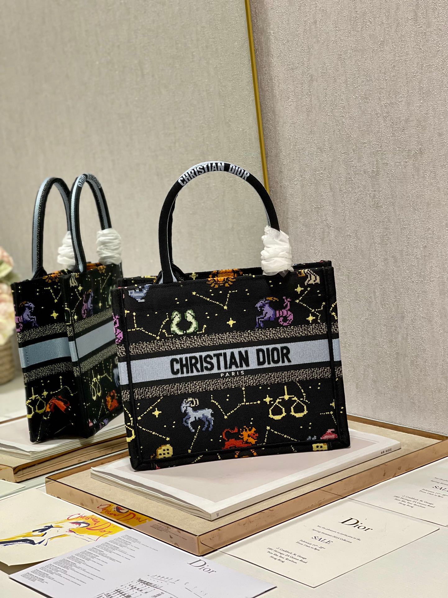 Christian Dior Small Dior Book Tote Black, For Women, Women’s Handbags 26.5cm/10.5in
