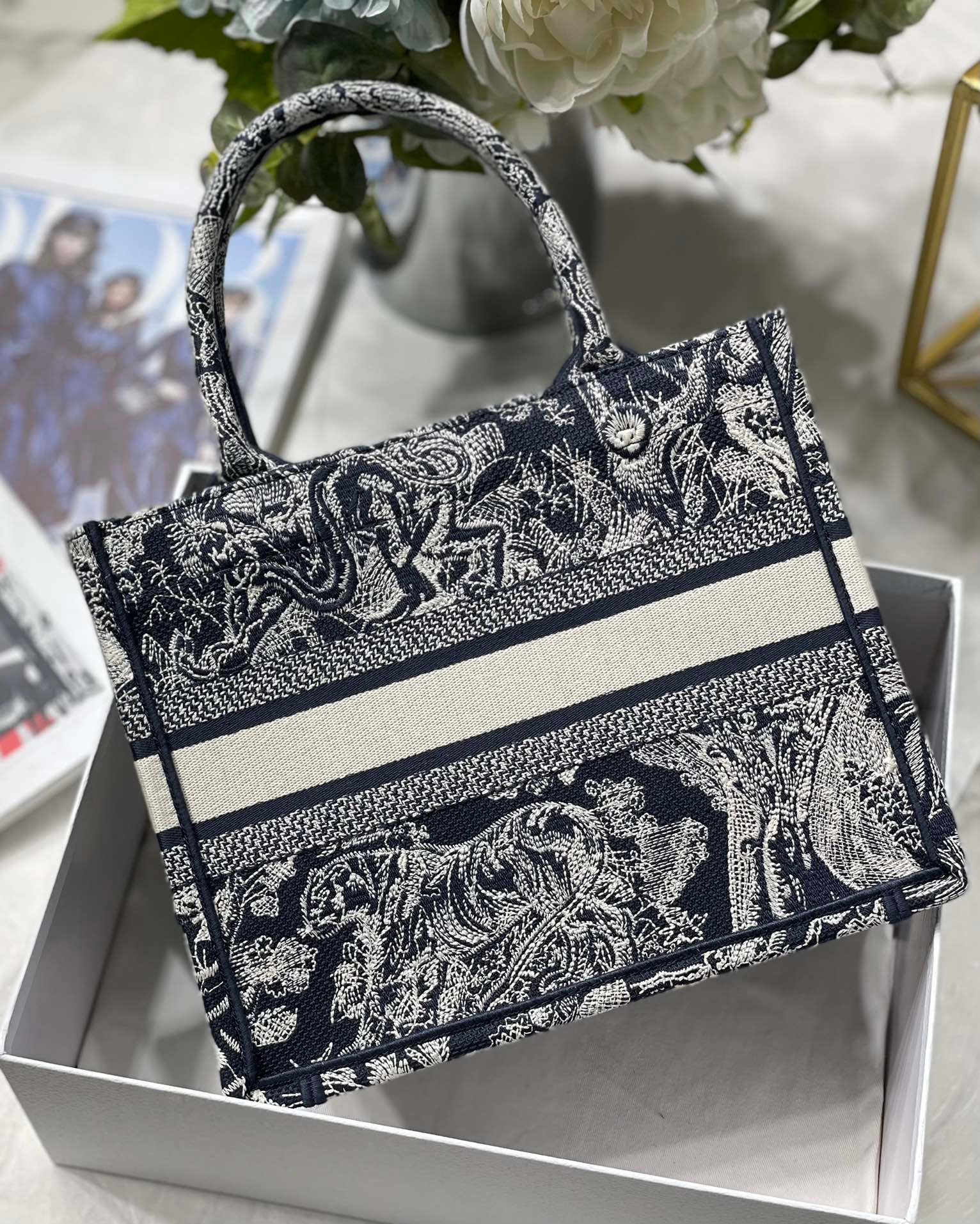 Christian Dior Small Dior Book Tote Blue, For Women, Women’s Handbags 26.5cm/10.5in CDZRGO_
