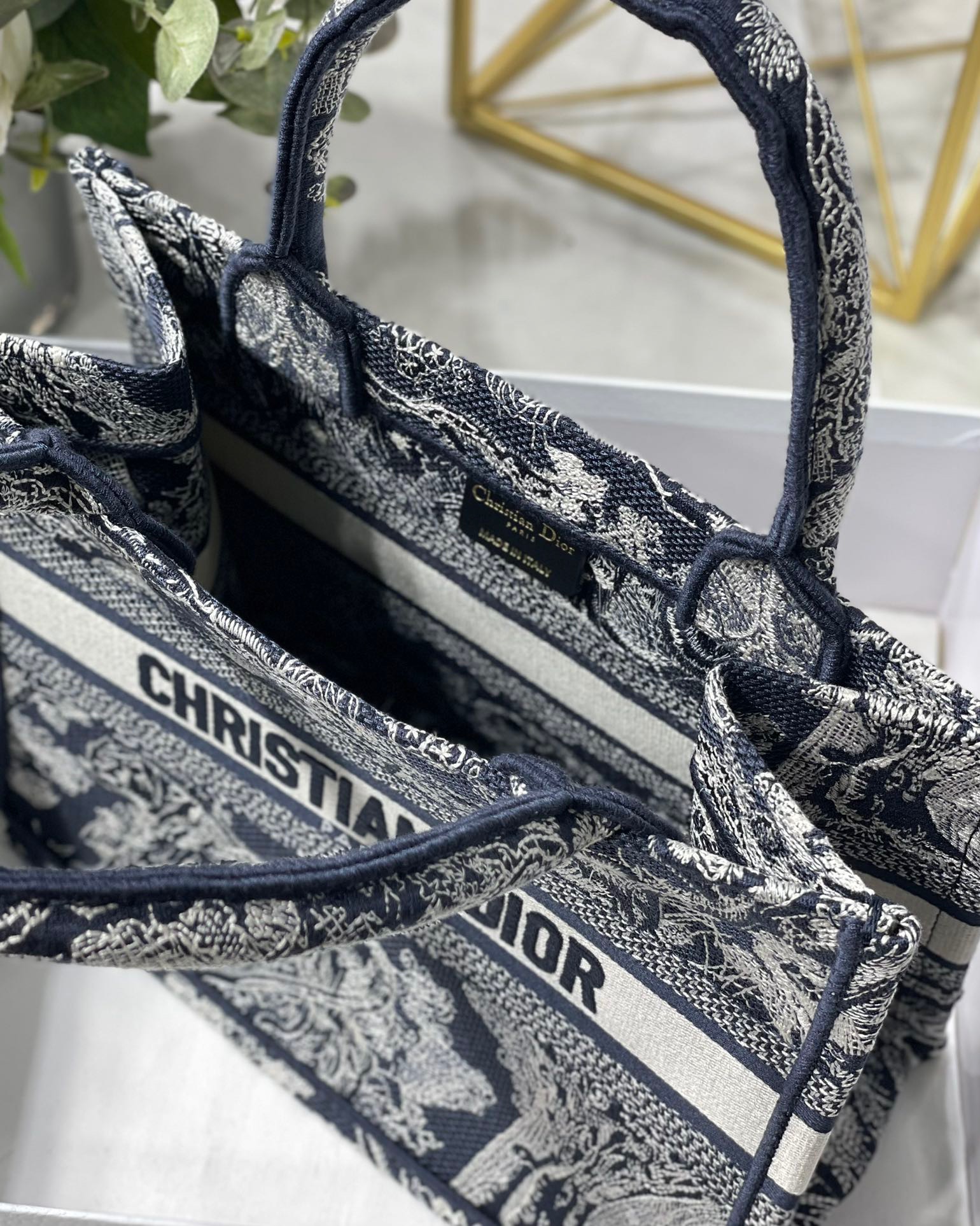 Christian Dior Small Dior Book Tote Blue, For Women, Women’s Handbags 26.5cm/10.5in CDZRGO_