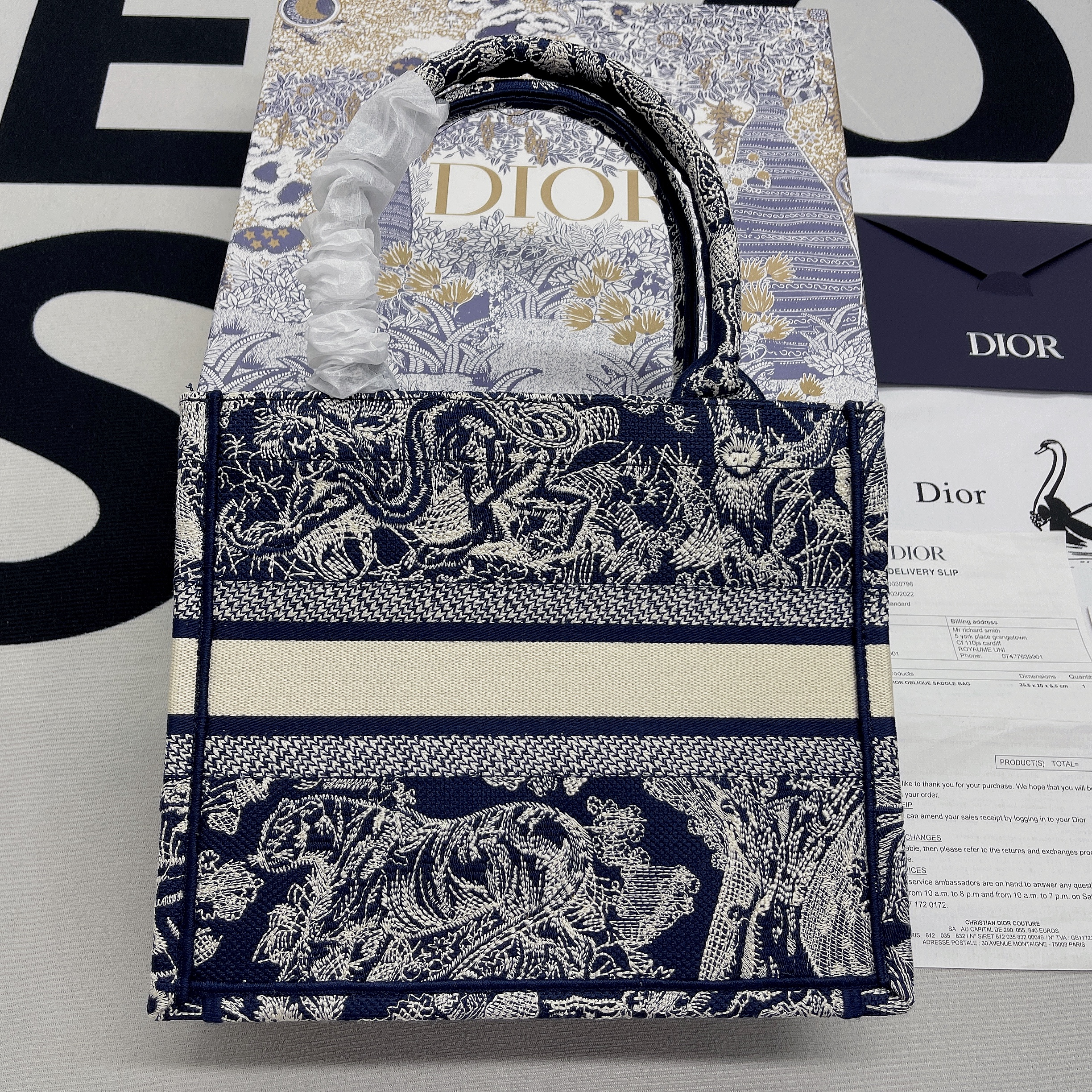Christian Dior Small Dior Book Tote Blue, For Women, Women’s Handbags 26.5cm/10.5in CDZRGO_