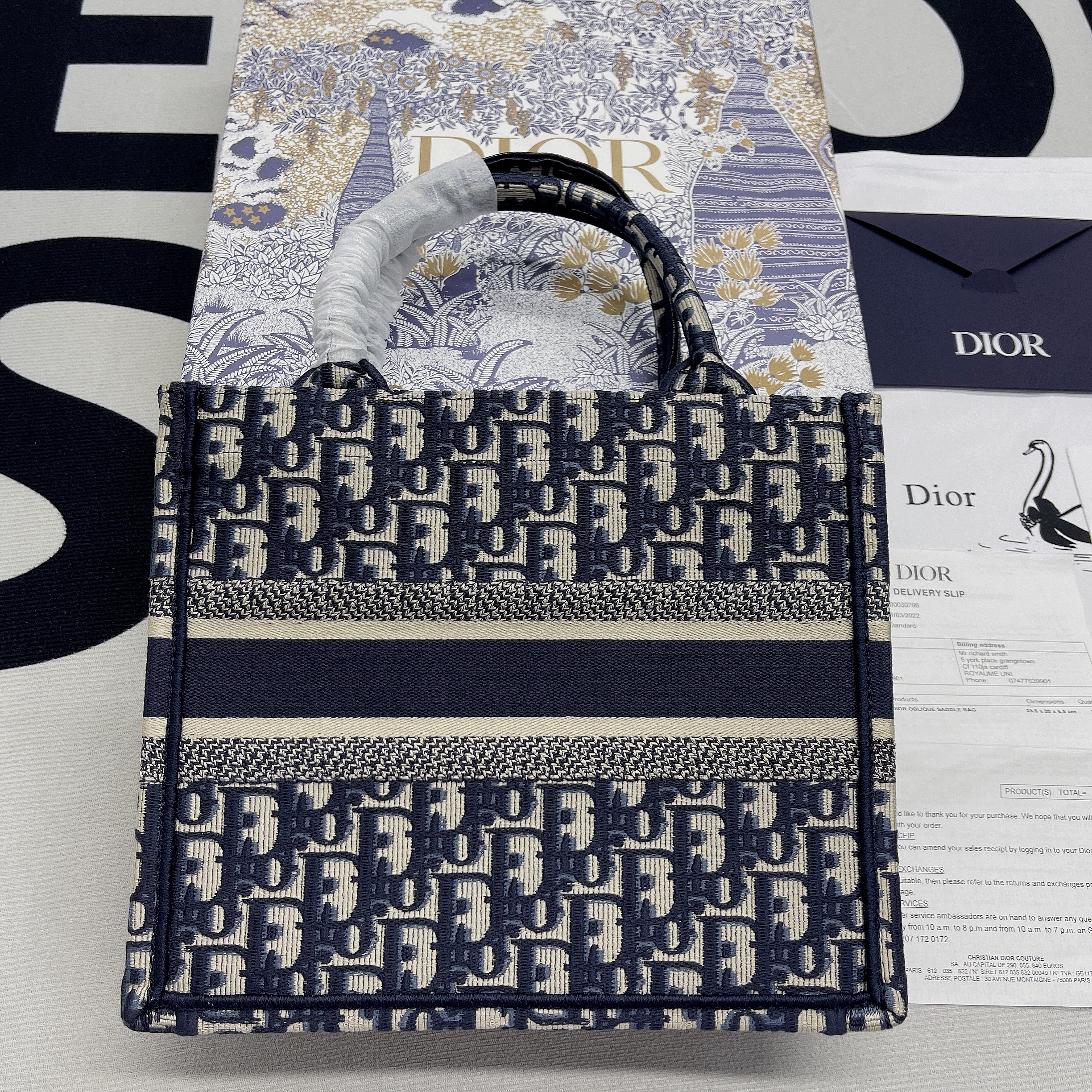 Christian Dior Small Dior Book Tote Blue, For Women, Women’s Handbags 26.5cm/10.5in CDZRIW_