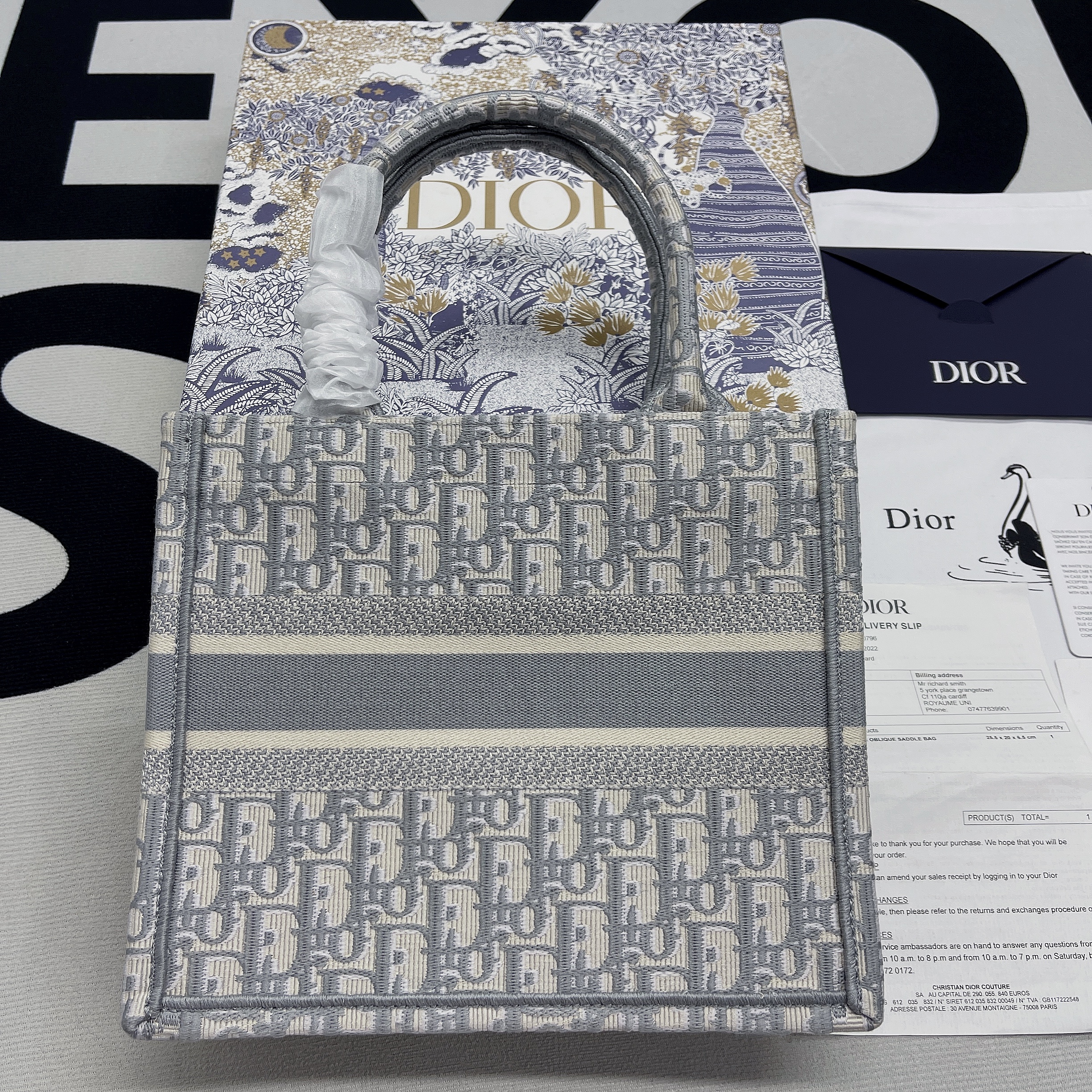 Christian Dior Small Dior Book Tote Violet, For Women, Women’s Handbags 26.5cm/10.5in CD