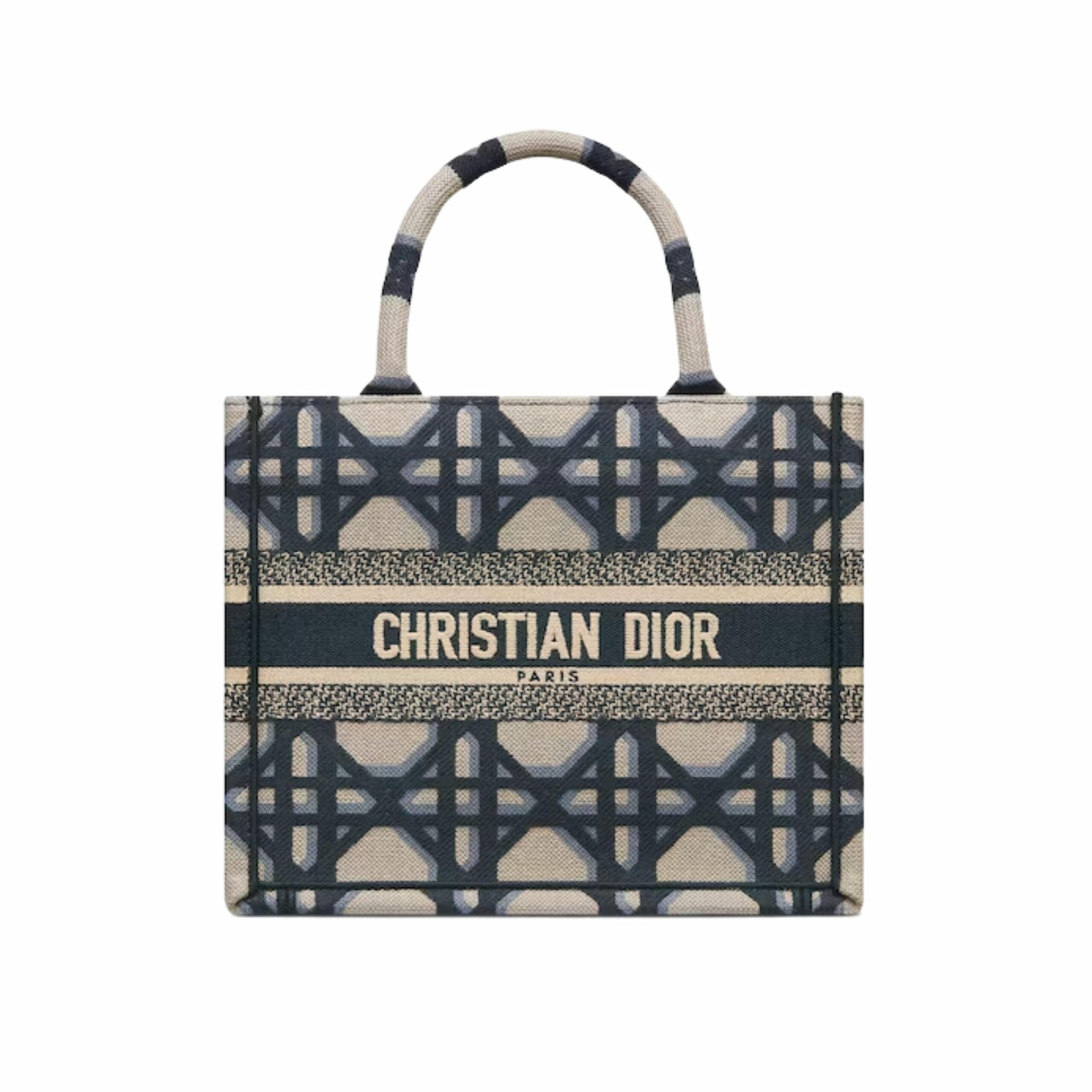 Christian Dior Small Dior Tote Beige And Blue Bag For Women 10.5 Inches/ 26.5 Cm