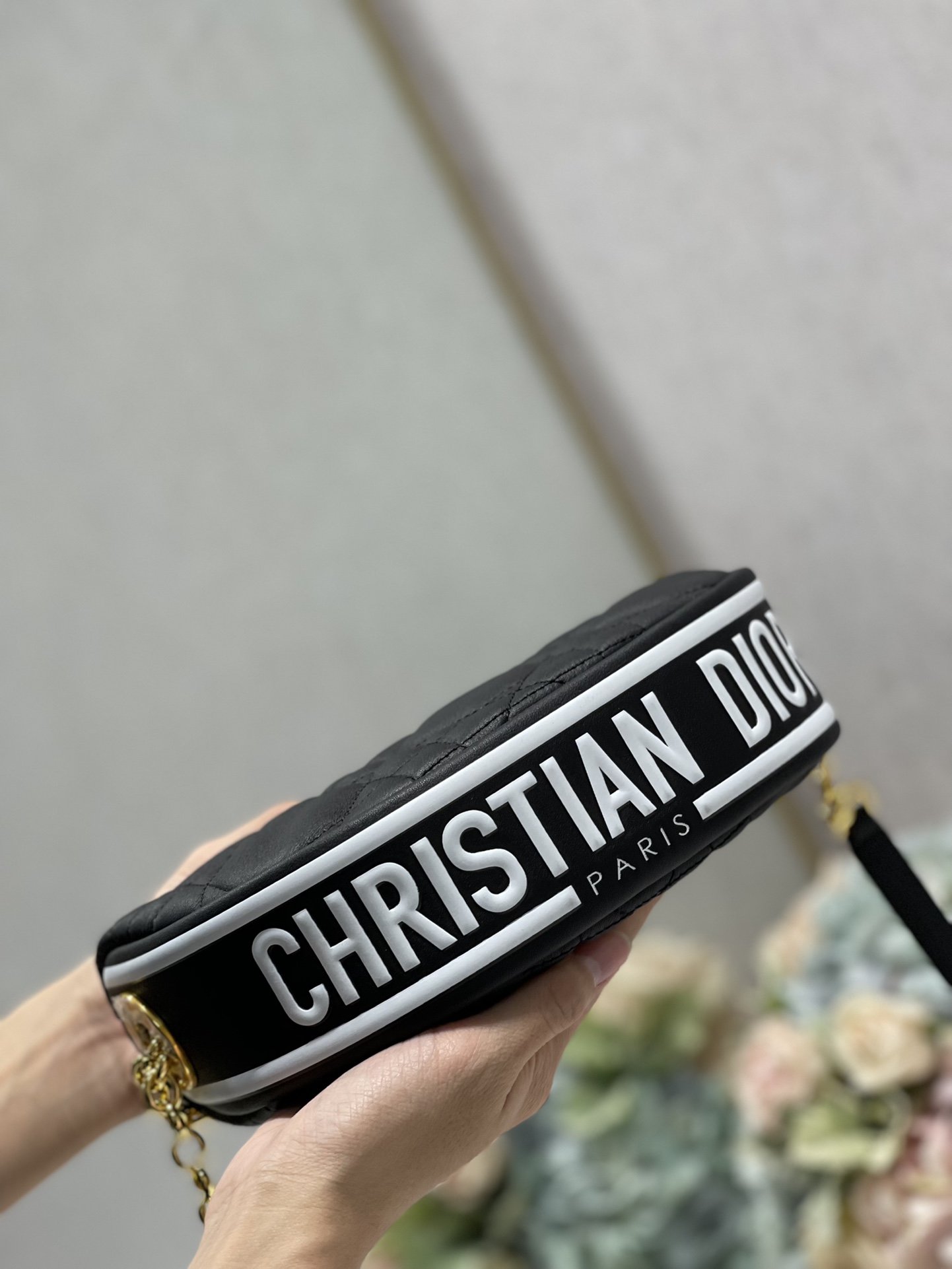 Christian Dior Small Dior Vibe Hobo Bag Black Cannage, Black, For Women Women’s Handbags, Crossbody Bags, 20cm CDONOA_