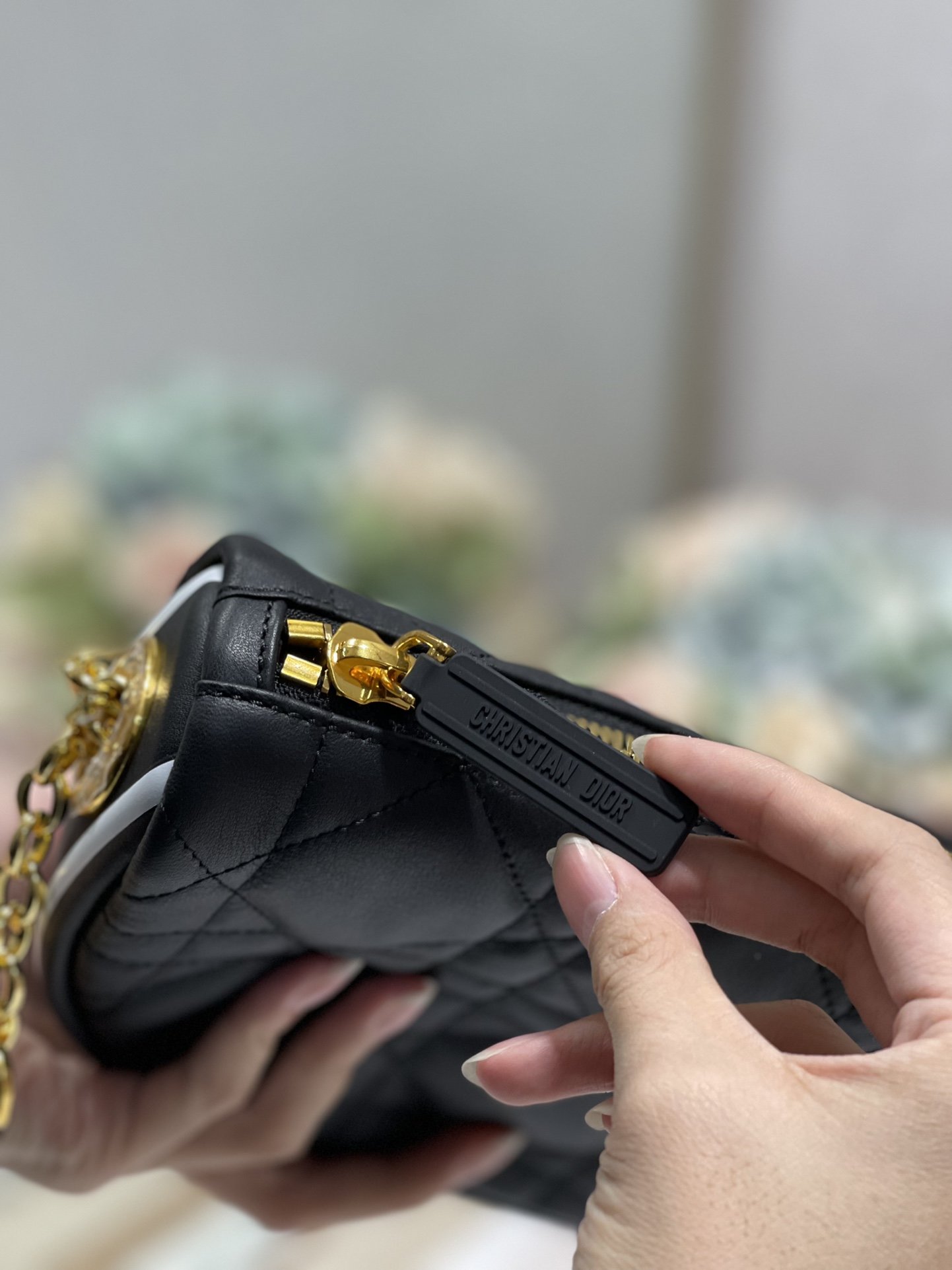 Christian Dior Small Dior Vibe Hobo Bag Black Cannage, Black, For Women Women’s Handbags, Crossbody Bags, 20cm CDONOA_